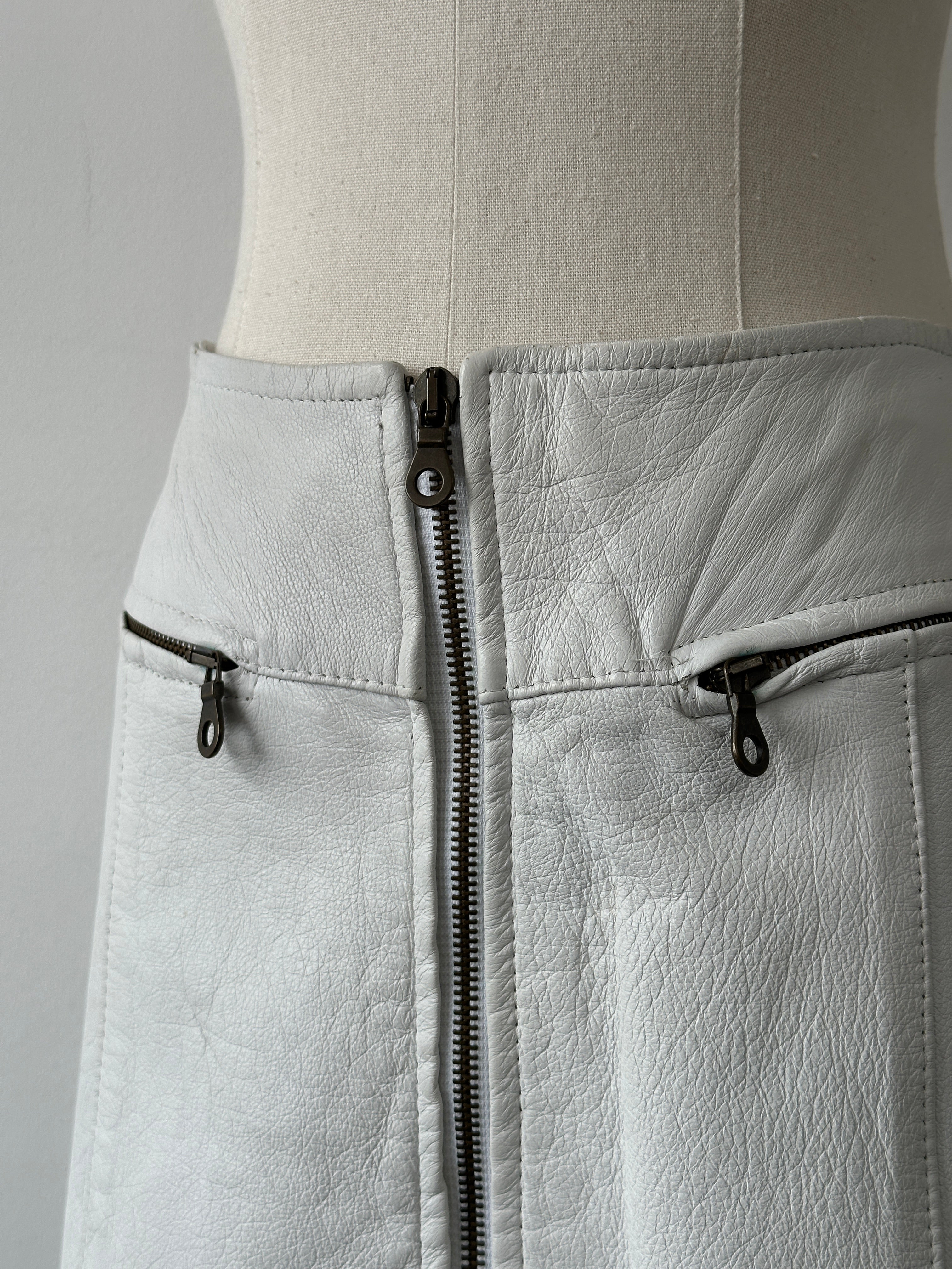 Italian Vintage 1990s Leather Mini Skirt - W26