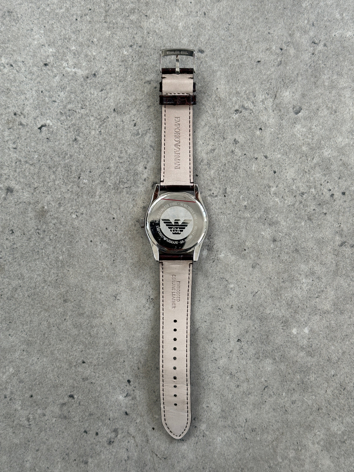 Emporio Armani 2000s Leather Quartz Watch