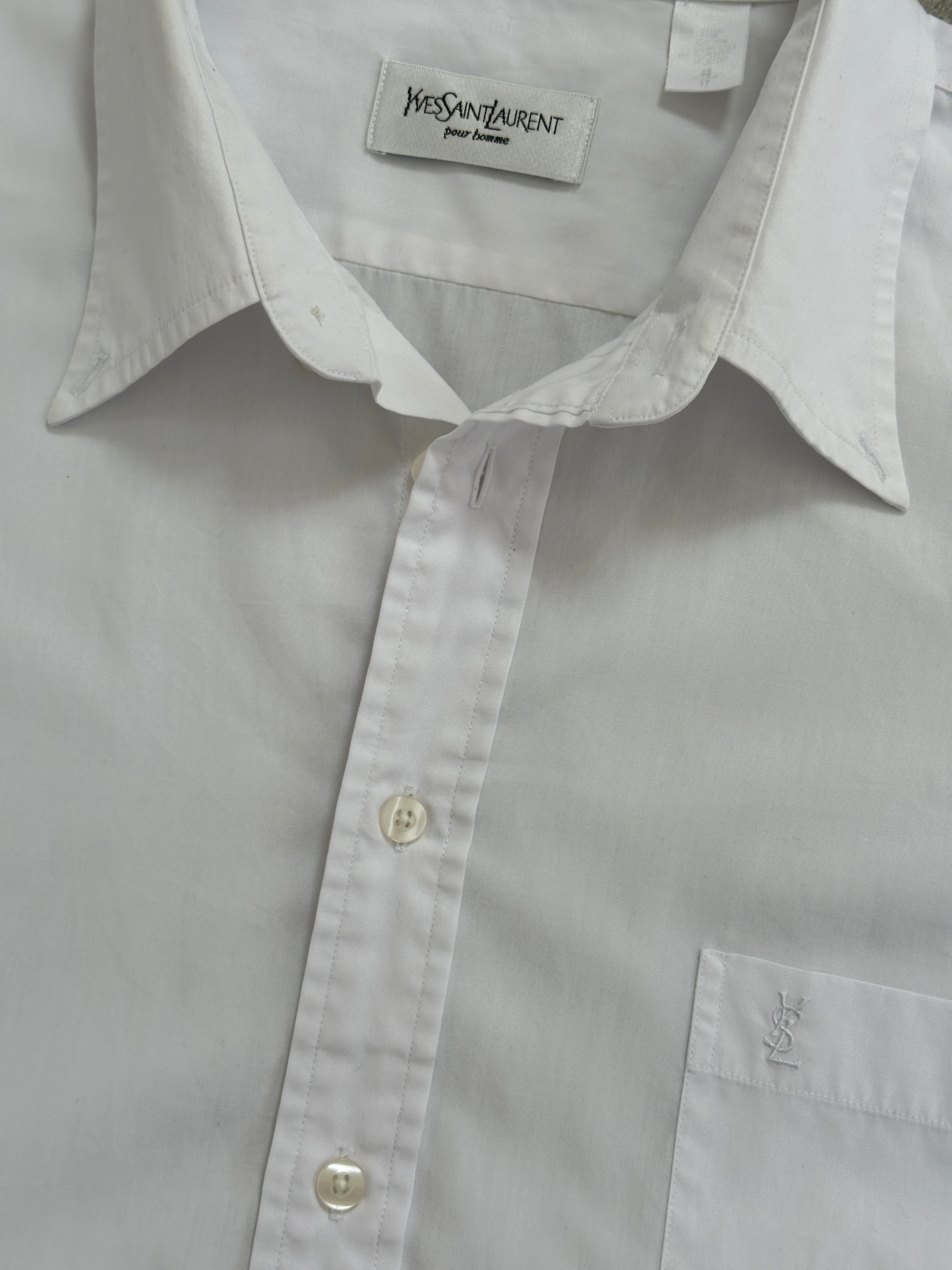 Yves Saint Laurent Pour Homme 2000s Cotton Logo Shirt - XL