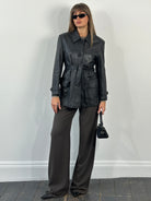Vintage 1990s Belted Leather Jacket - M - SYLK
