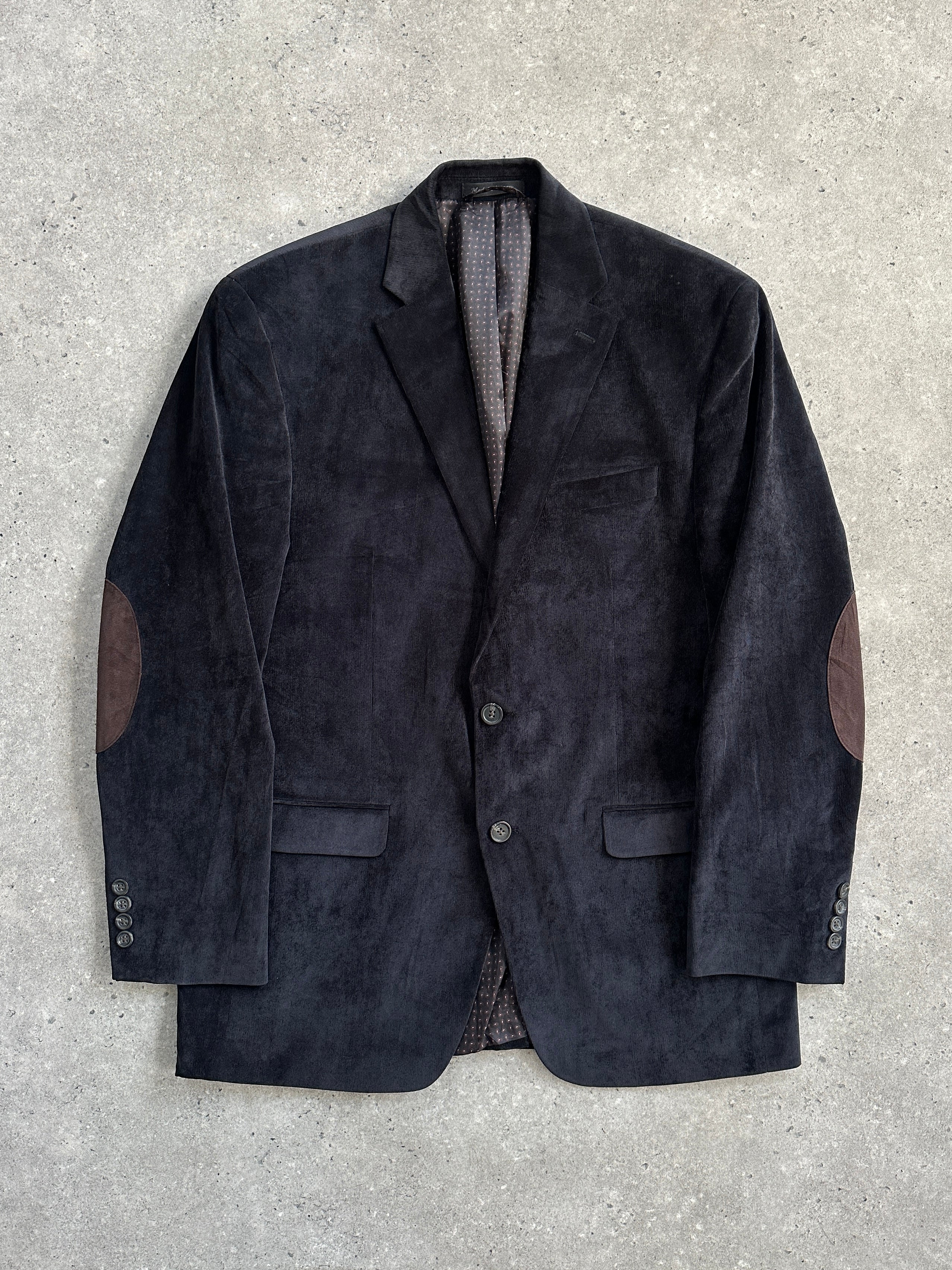 Chaps 2000s single-breasted corduroy blazer in size 40R/L, stylish men's blazer with classic design and textured fabric.