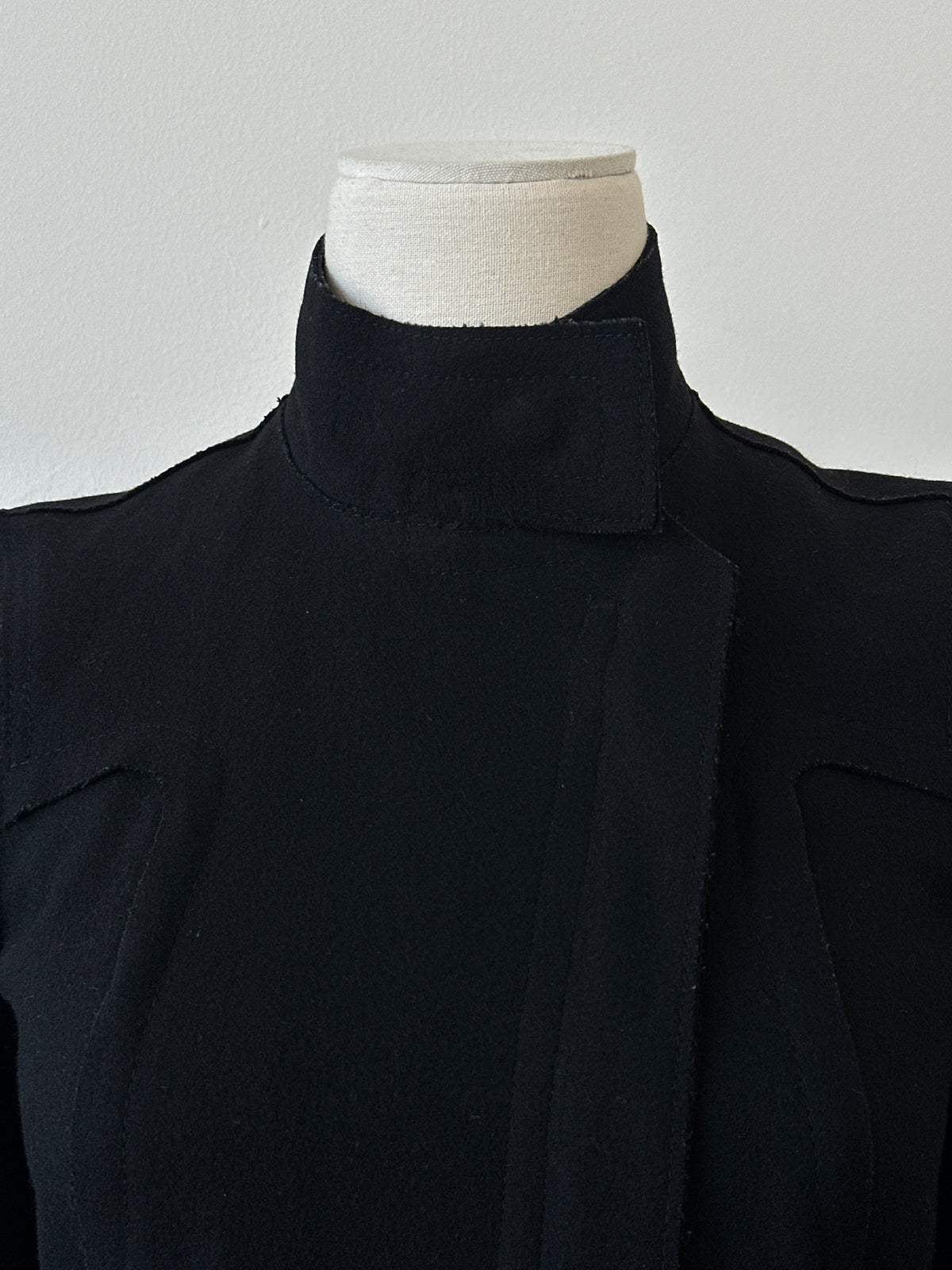 Armani Exchange 2000s Wool Funnel Neck Fitted Coat - XS