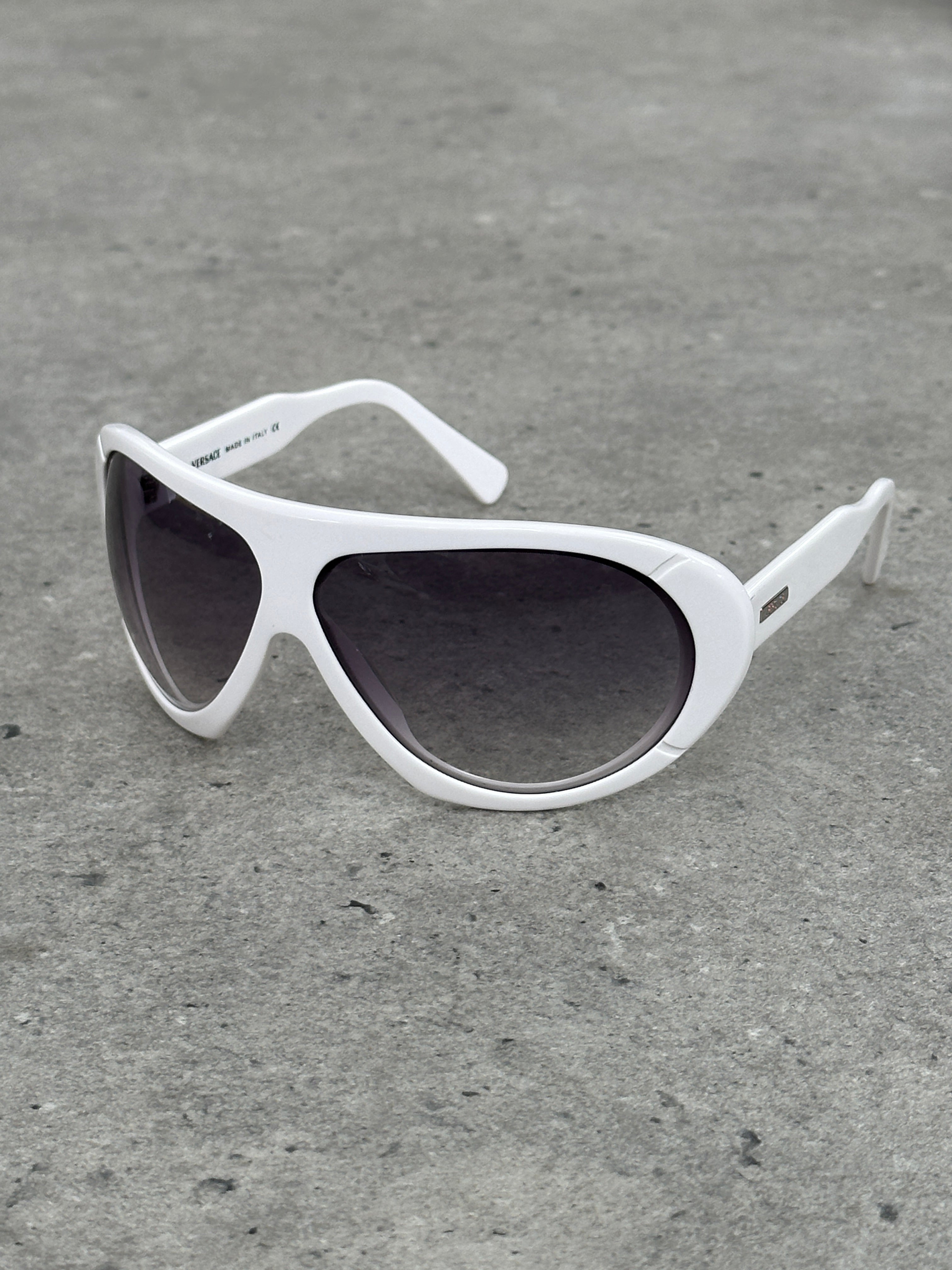 Versace 2000s Oversized Shield Logo Sunglasses