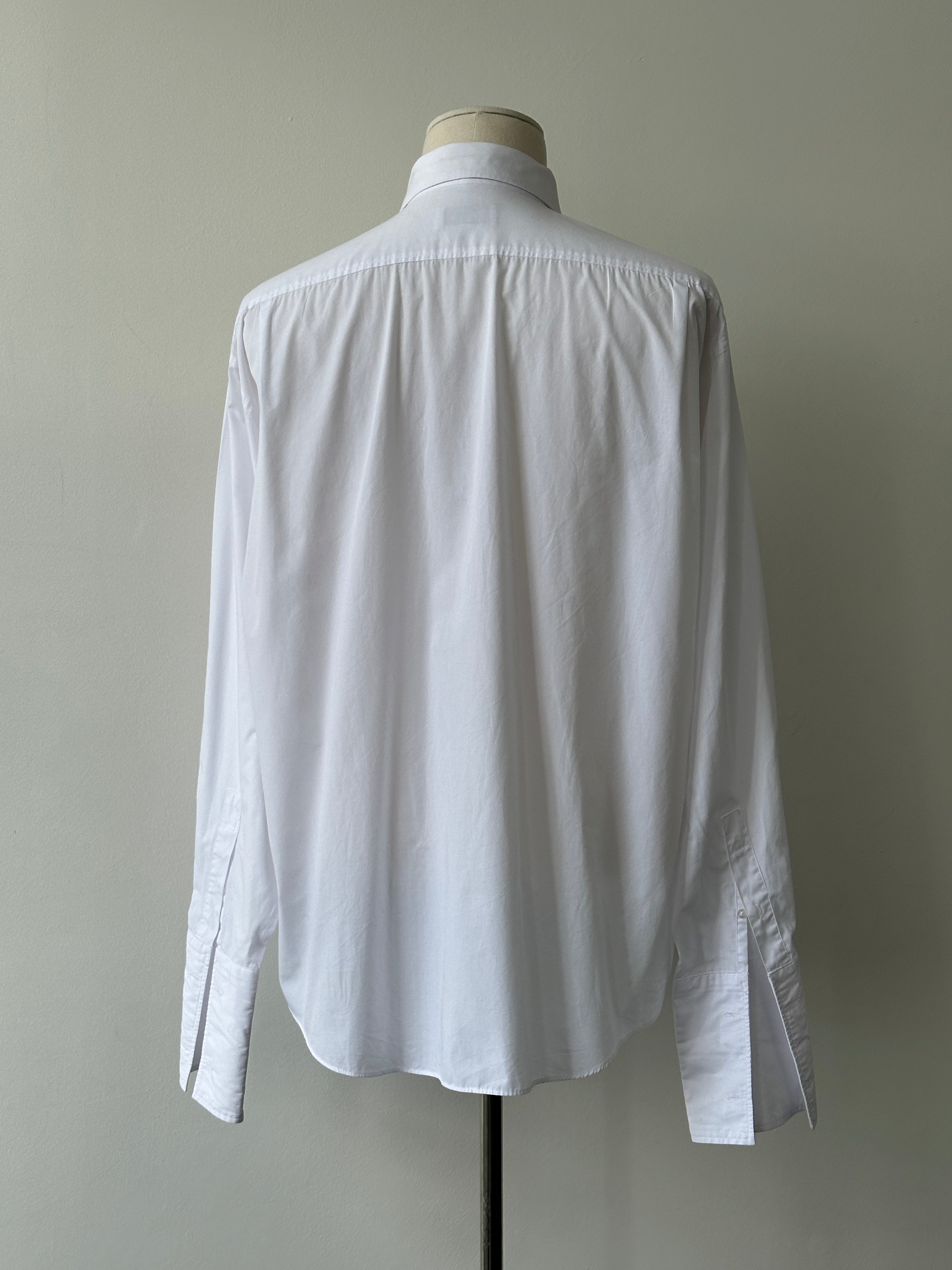 Yves Saint Laurent Pour Homme 1990s Cotton Logo Dress Shirt - XL