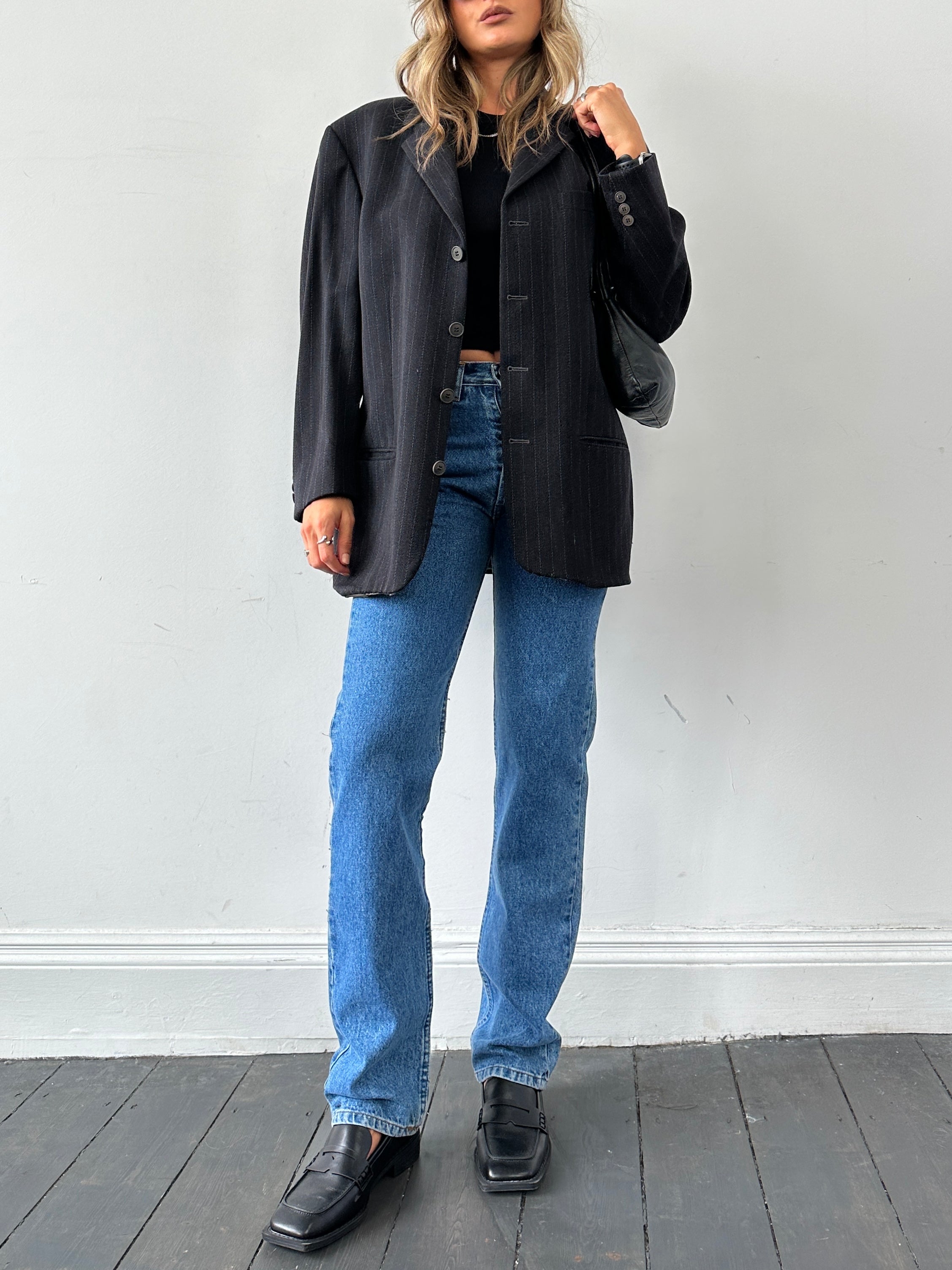 Kenzo Wool Pinstripe Single Breasted Blazer - 44R - SYLK