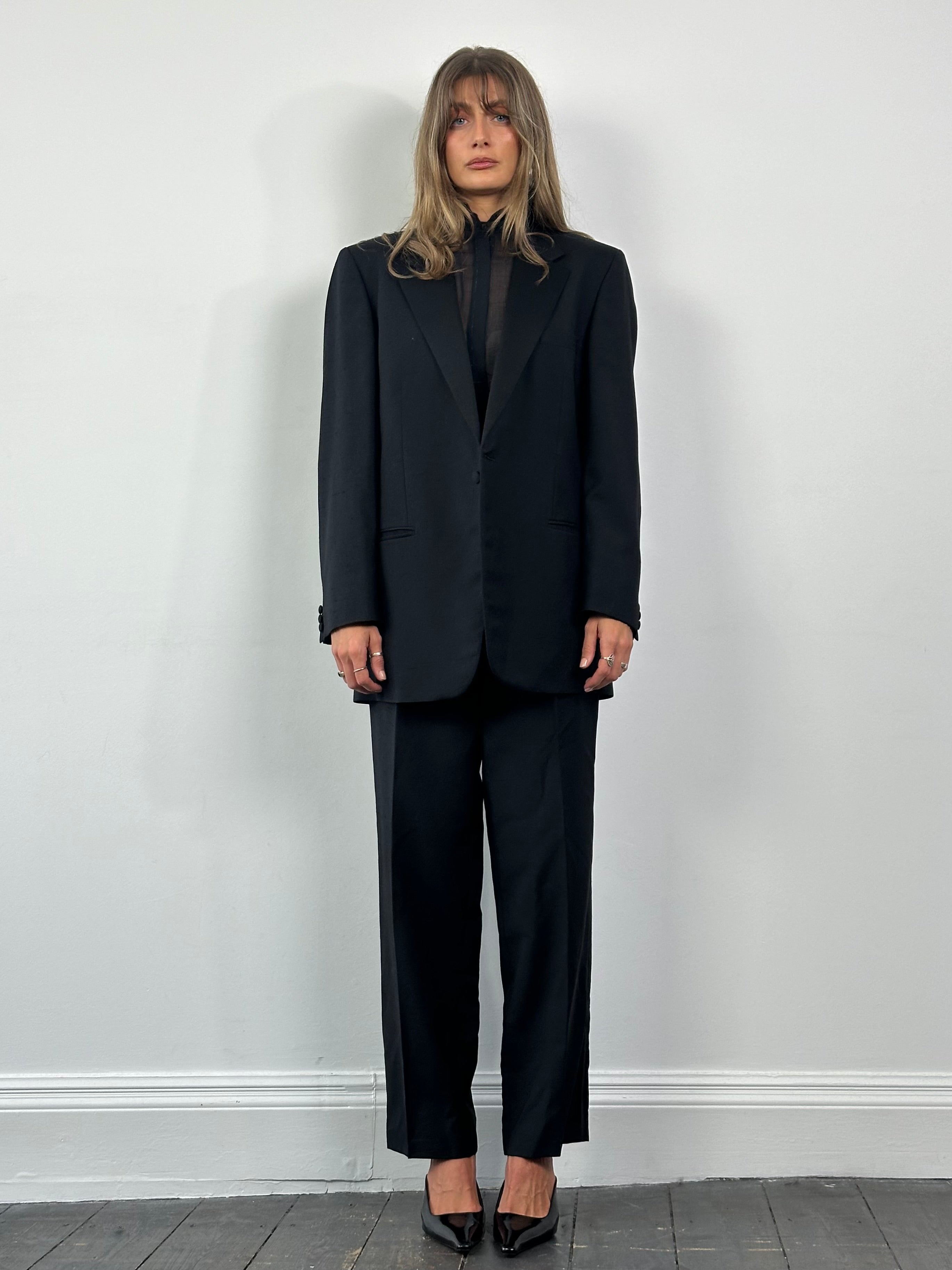 Christian Dior Monsieur 1990s Tuxedo Pure Wool Single Breasted