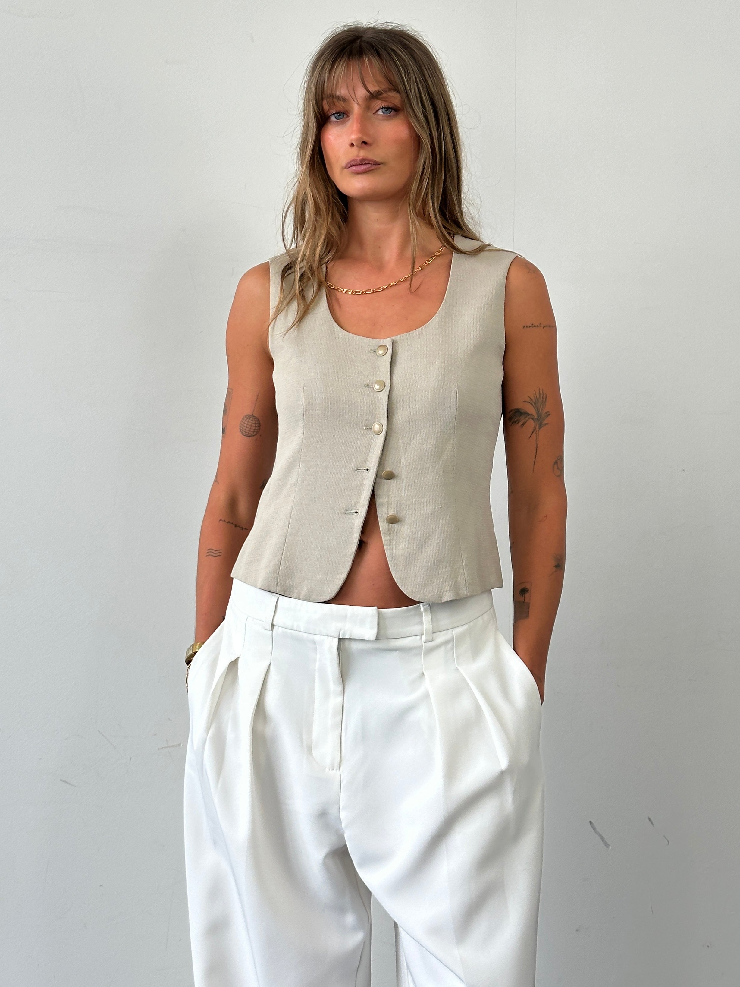 Max Mara 90s Wool Tailored Waistcoat - S - SYLK