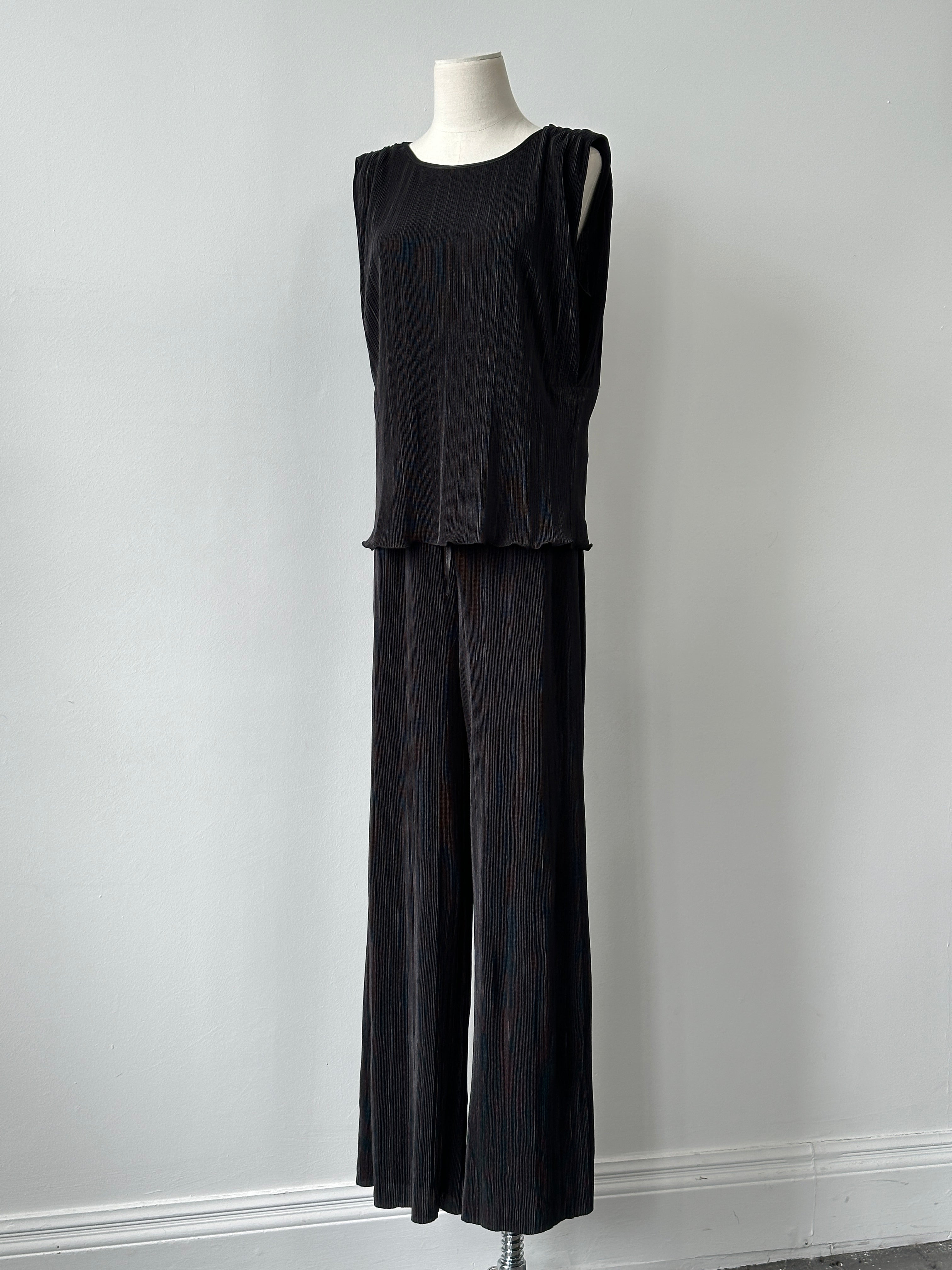 DKNY 2000s Pleated Wide Leg Two Piece Set - M/W28