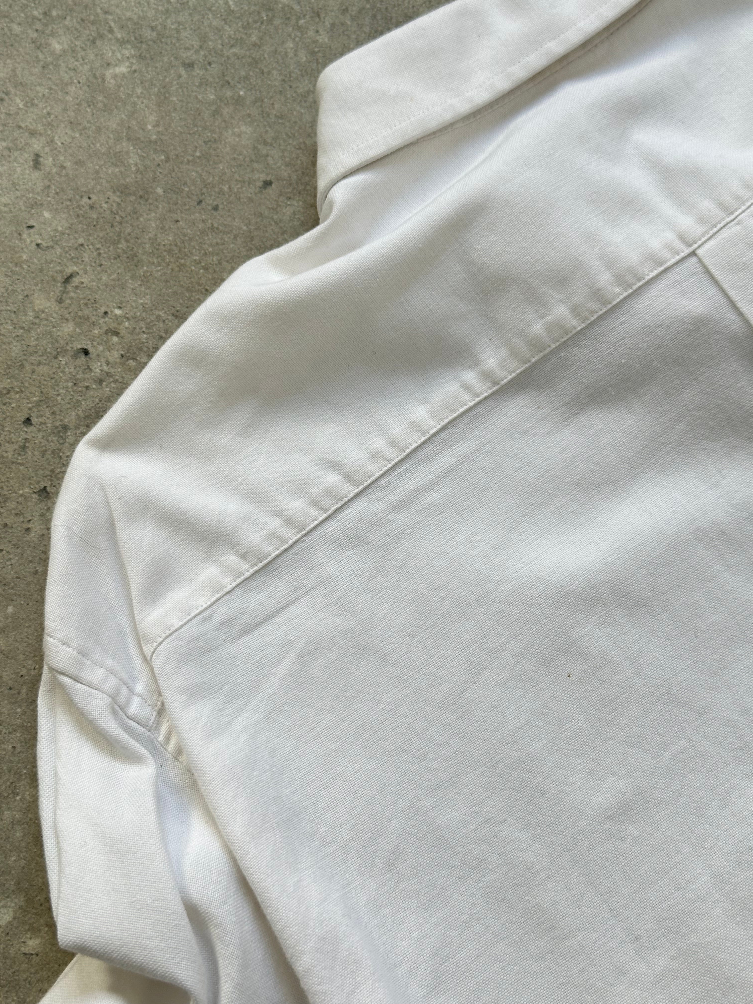 Yves Saint Laurent 1990s pure cotton shirt, men's size L, classic button-up shirt with a collar and long sleeves.