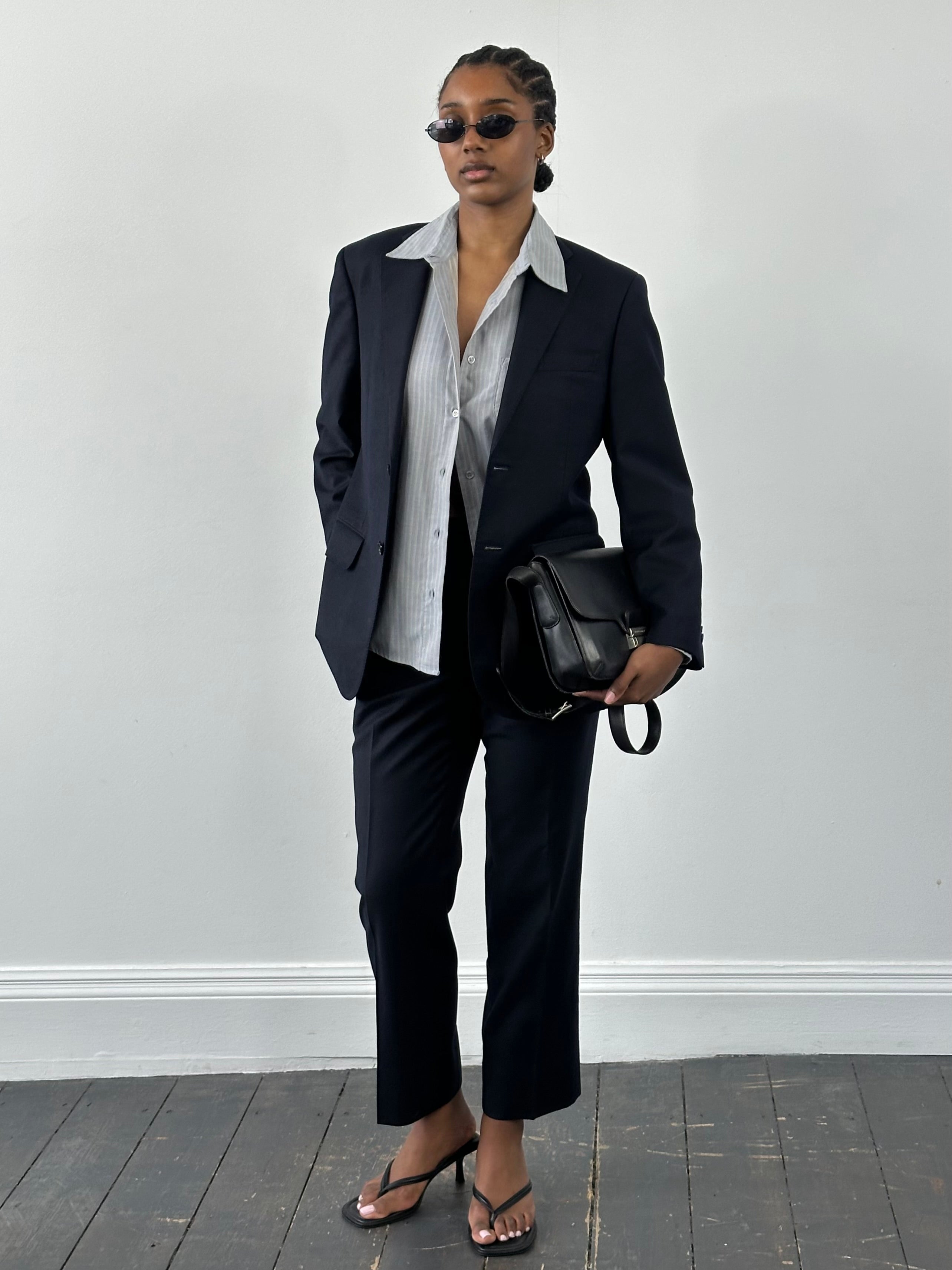 Loro Piana x Ginza Yamagataya 2000s pure brushed wool suit, size 36R/W30, tailored fit with classic style and rich fabric texture.