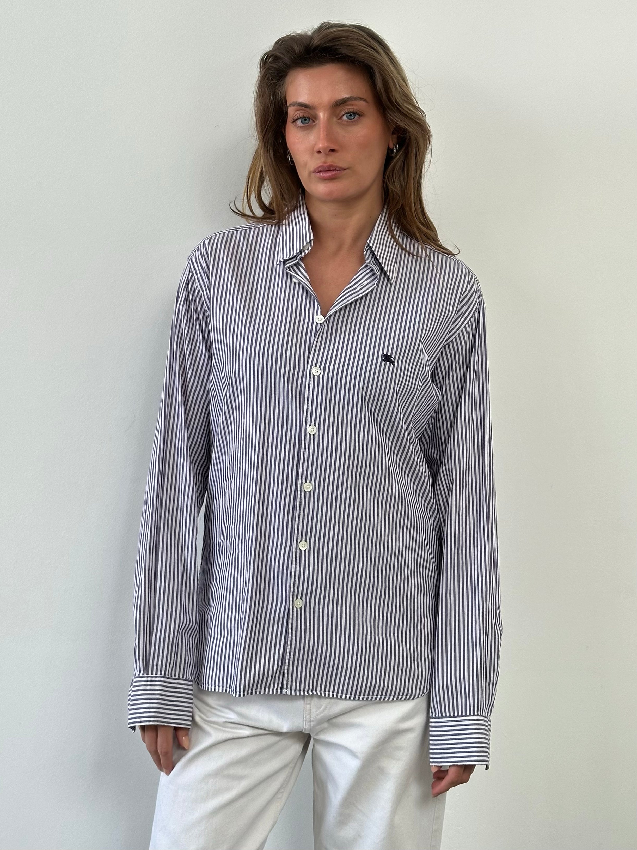 Burberry London 2000s Pure Cotton Striped Shirt - M