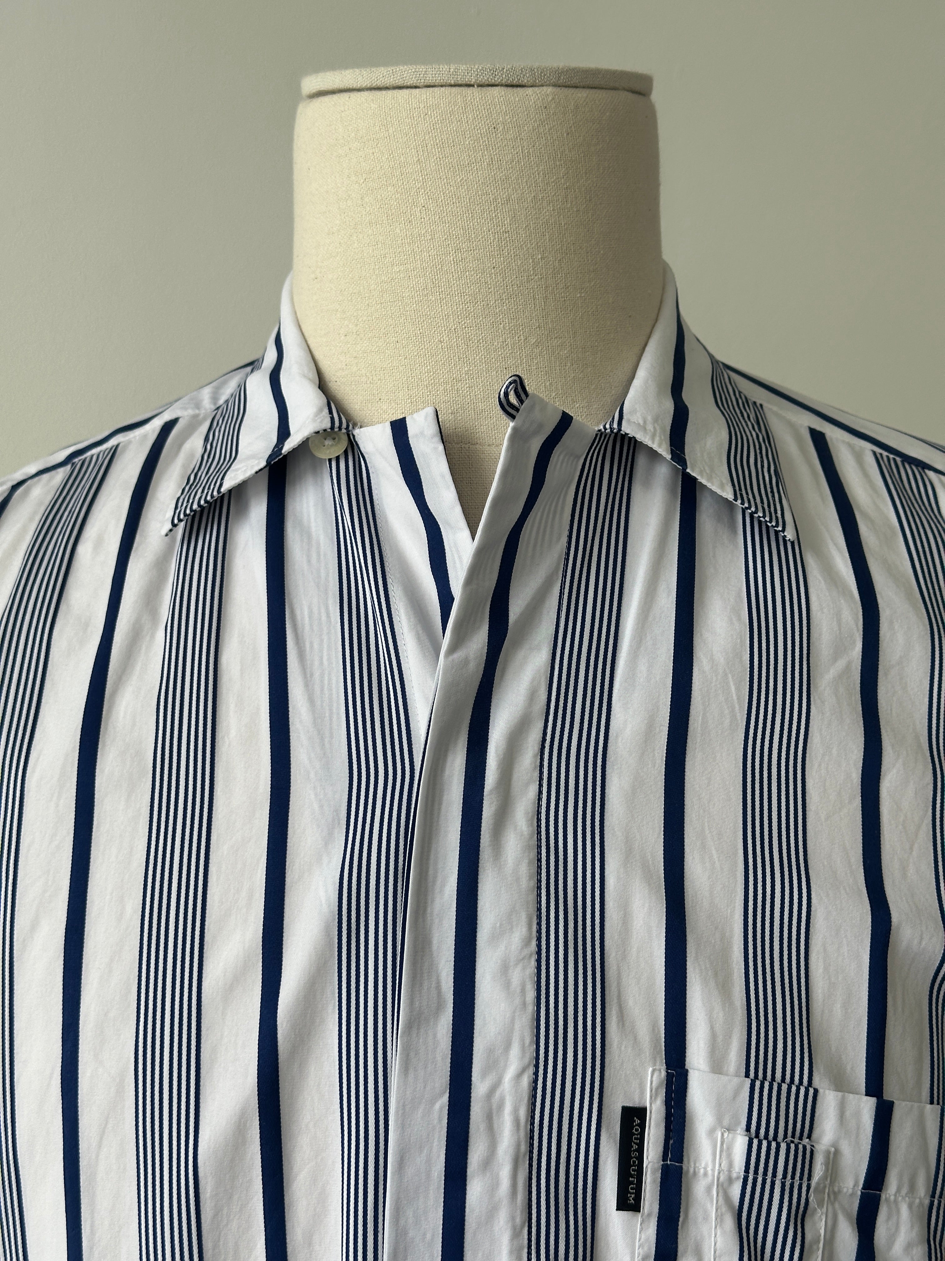Aquascutum 2000s Cotton Striped Shirt - M
