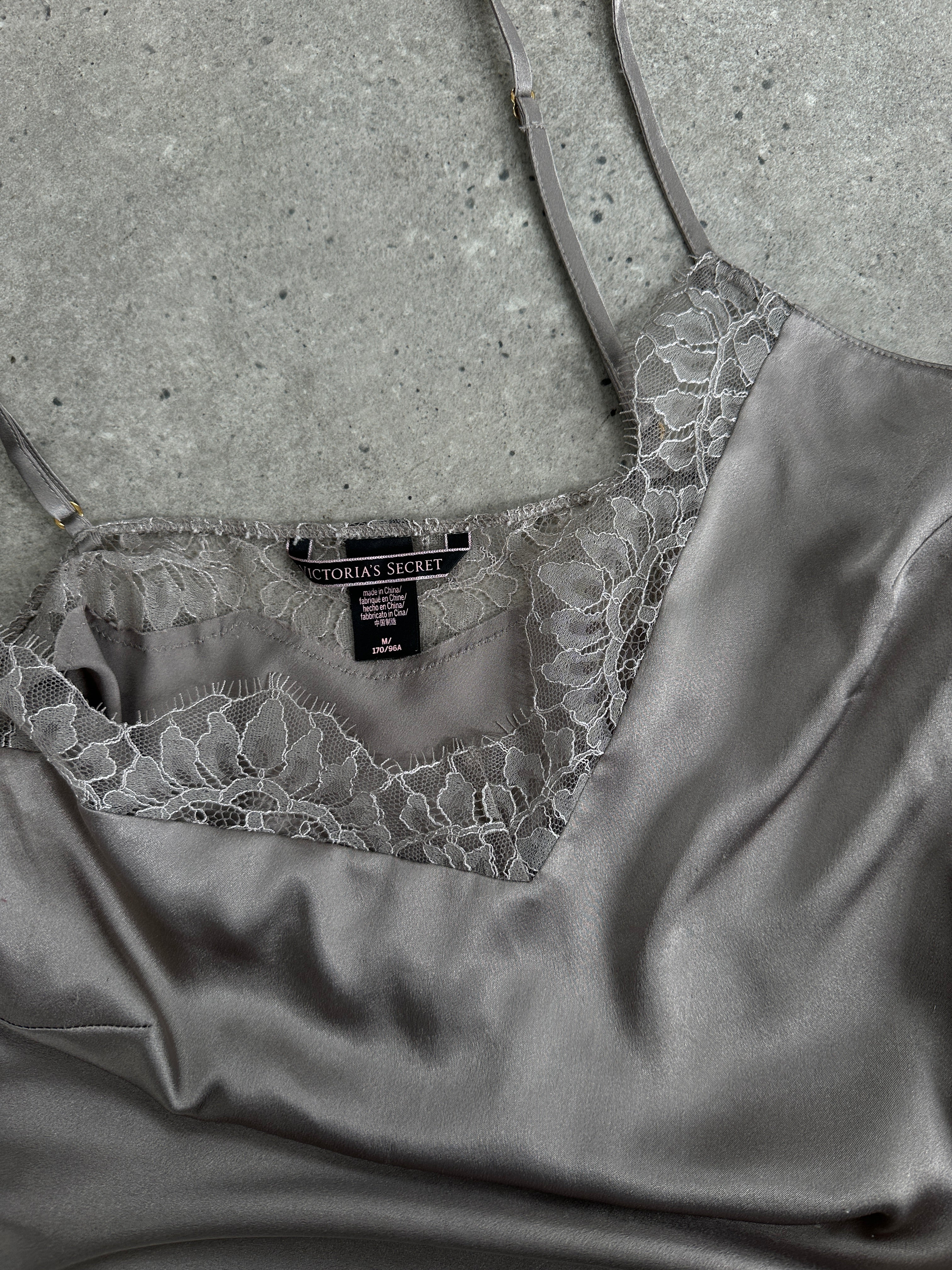 Victoria's Secret 2000s Satin Lace Mini Slip Dress - S
