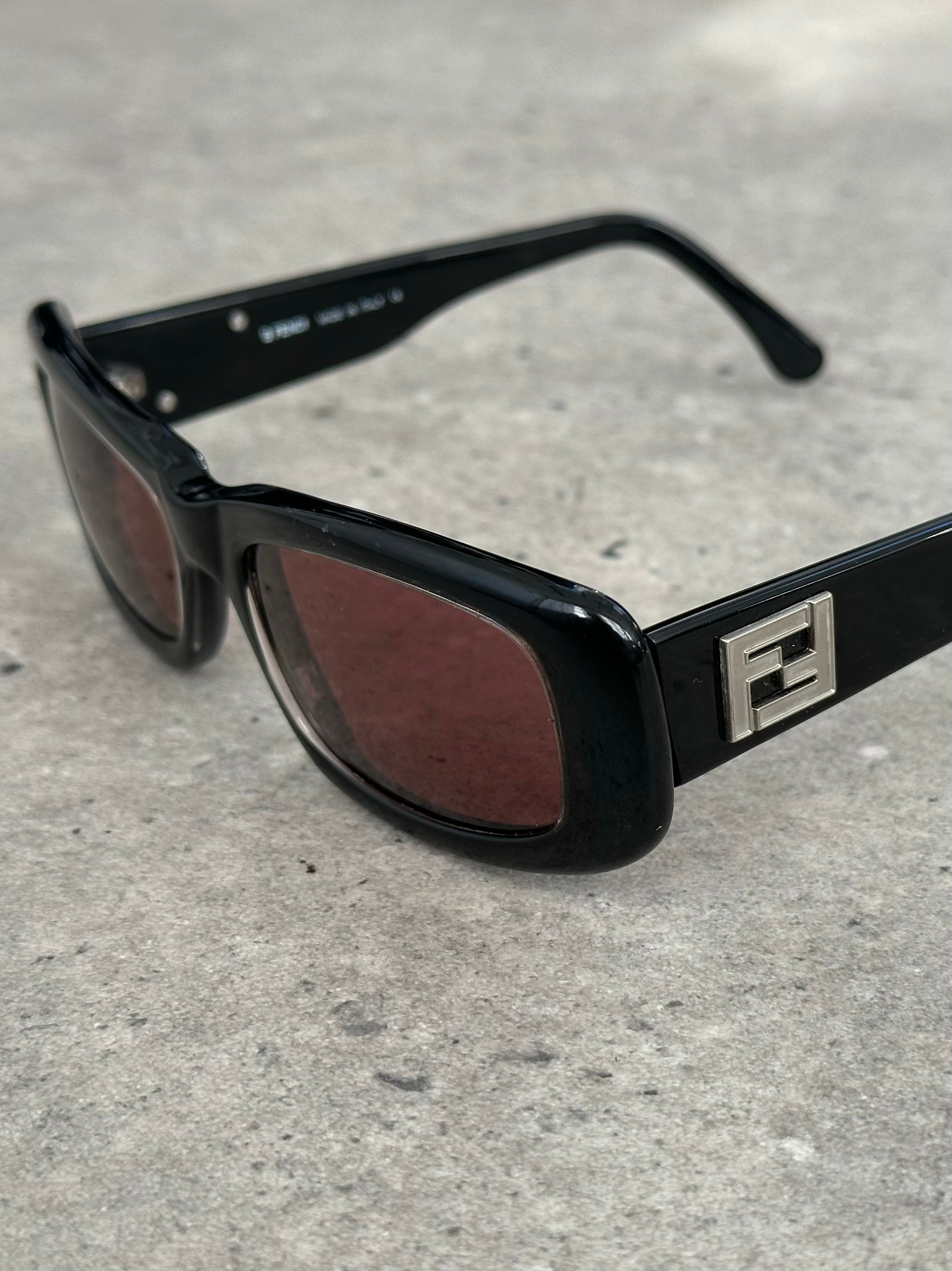 Fendi 1990s Logo Rectangle Sunglasses