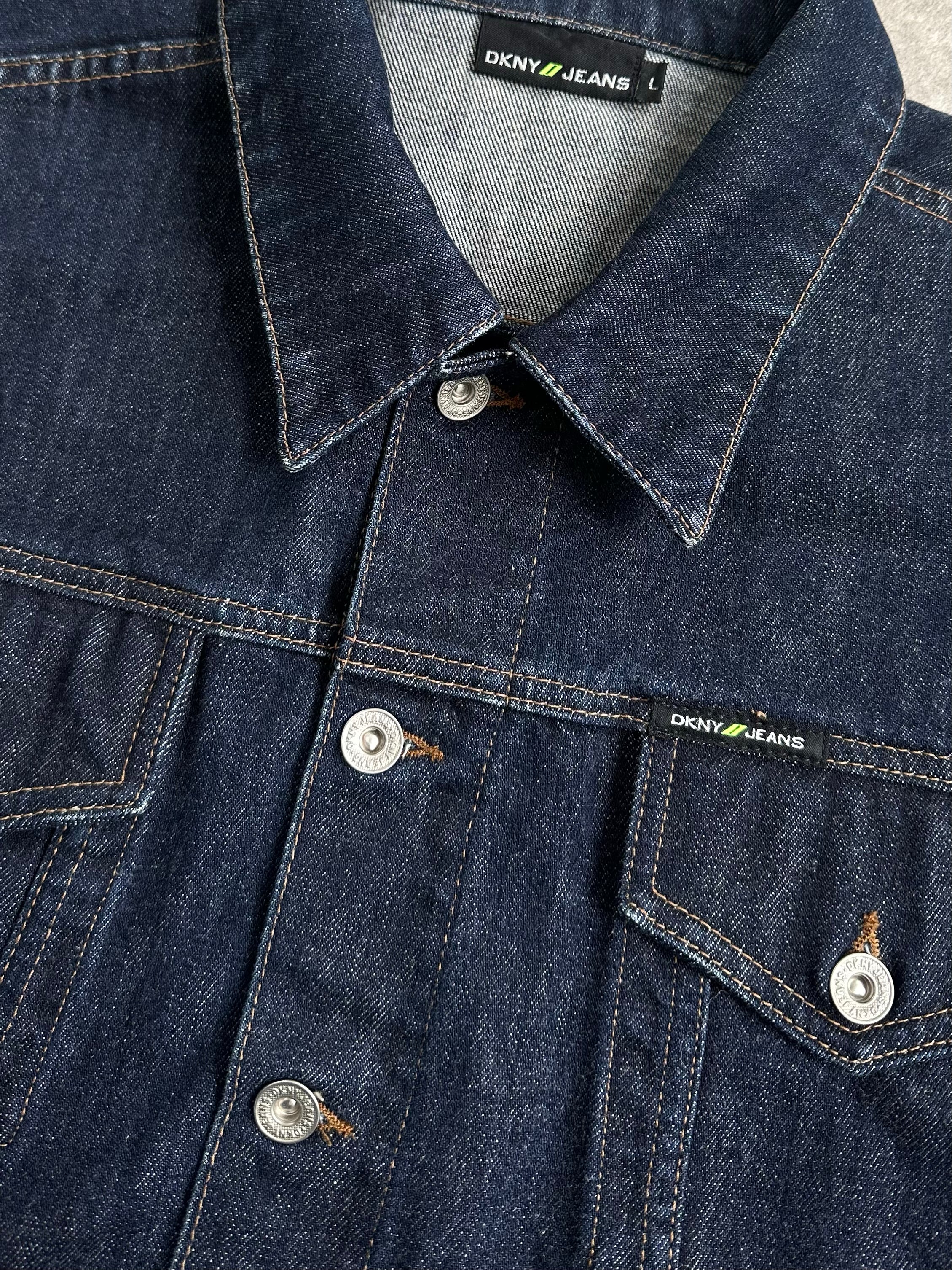 DKNY 2000s Pure Cotton Boxy Denim Jacket - L