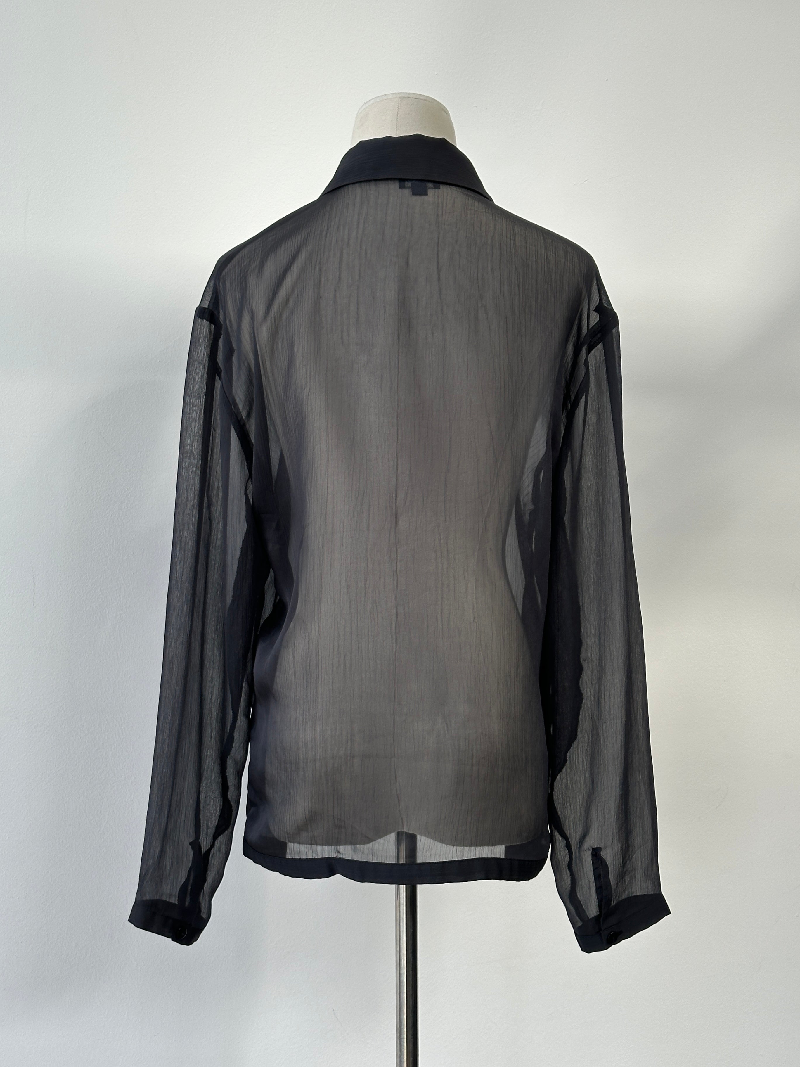Vintage 2000s Sheer Concealed Placket Shirt - S