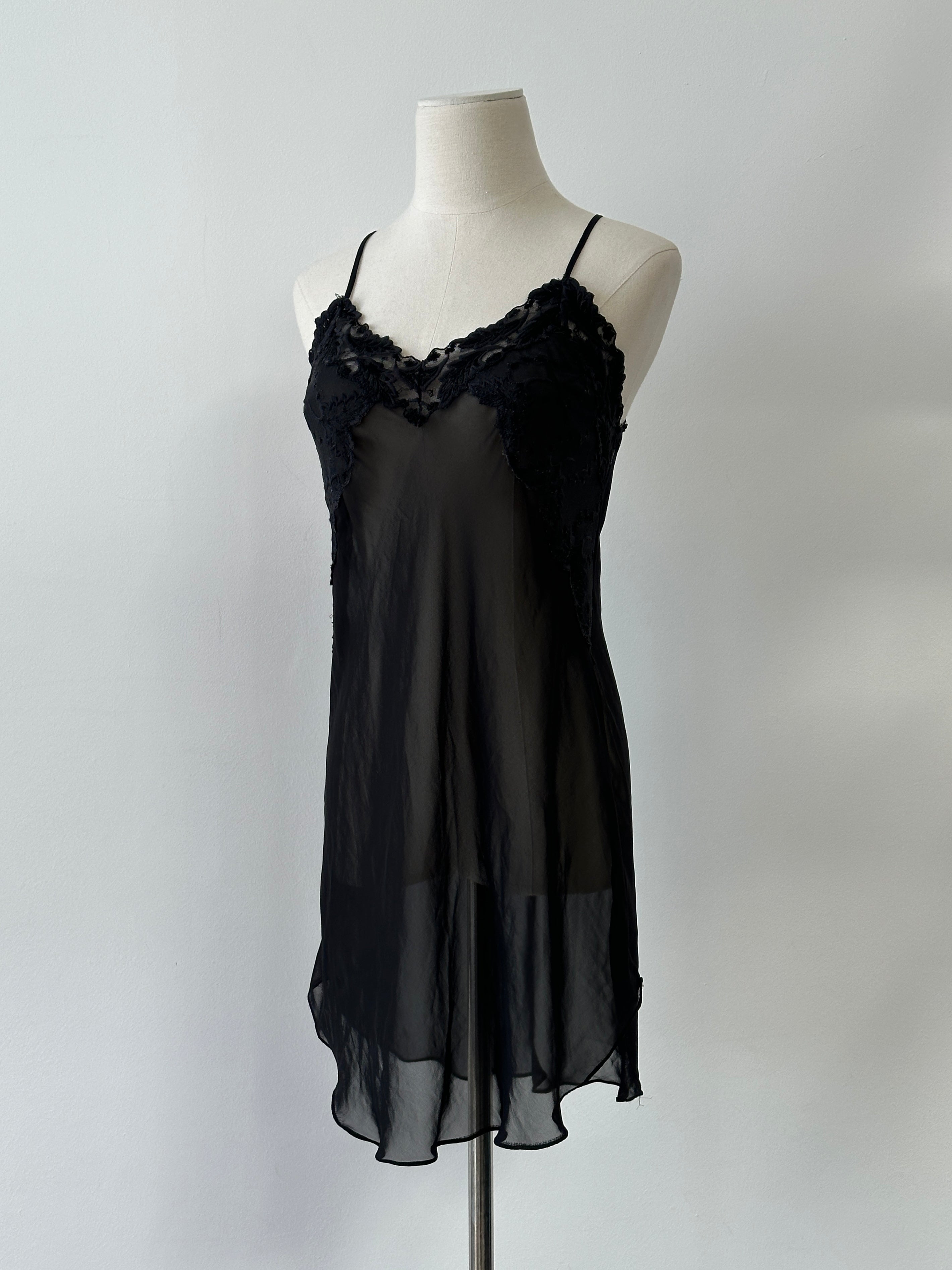 Vintage 2000s Sheer Mini Slip Dress - S-M