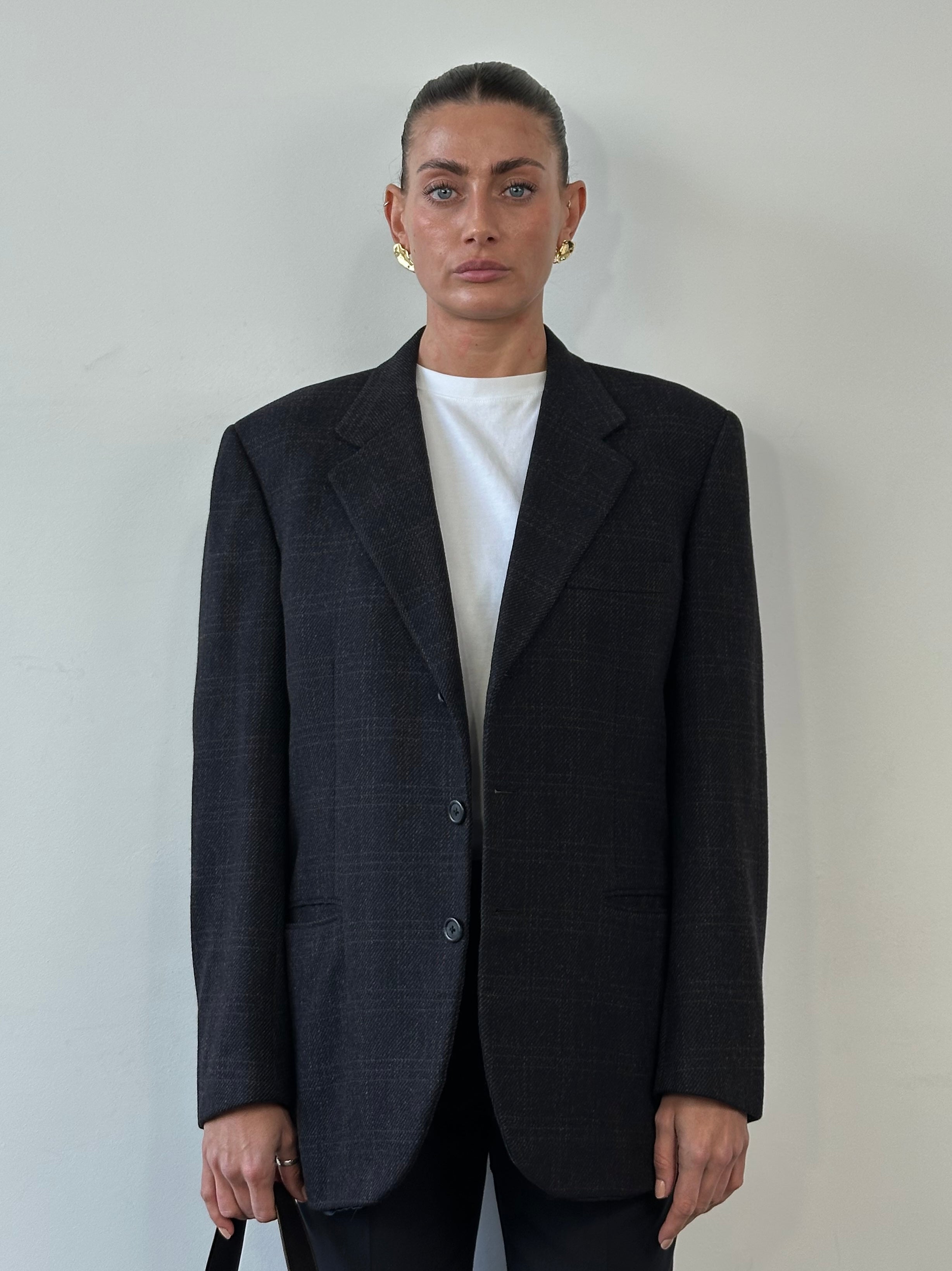 Burberry 90s Pure Brushed Wool Check Single Breasted Blazer - 42R/L - SYLK