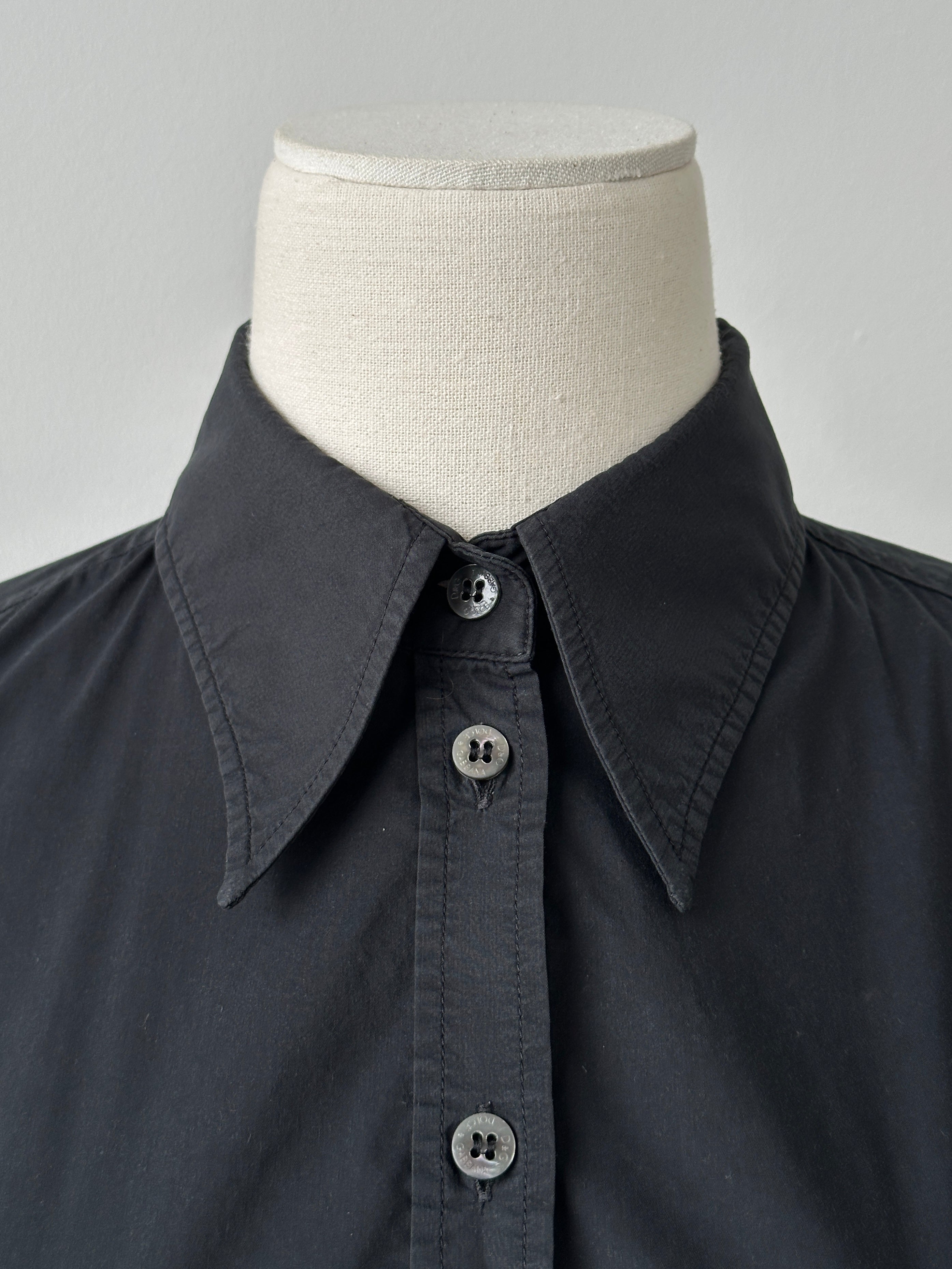 Dolce & Gabbana 1990s Dagger Collar Fitted Shirt - S-M