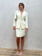 Vintage Two Piece Pure Silk Skirt Blazer Suit Set - S/W26 - SYLK