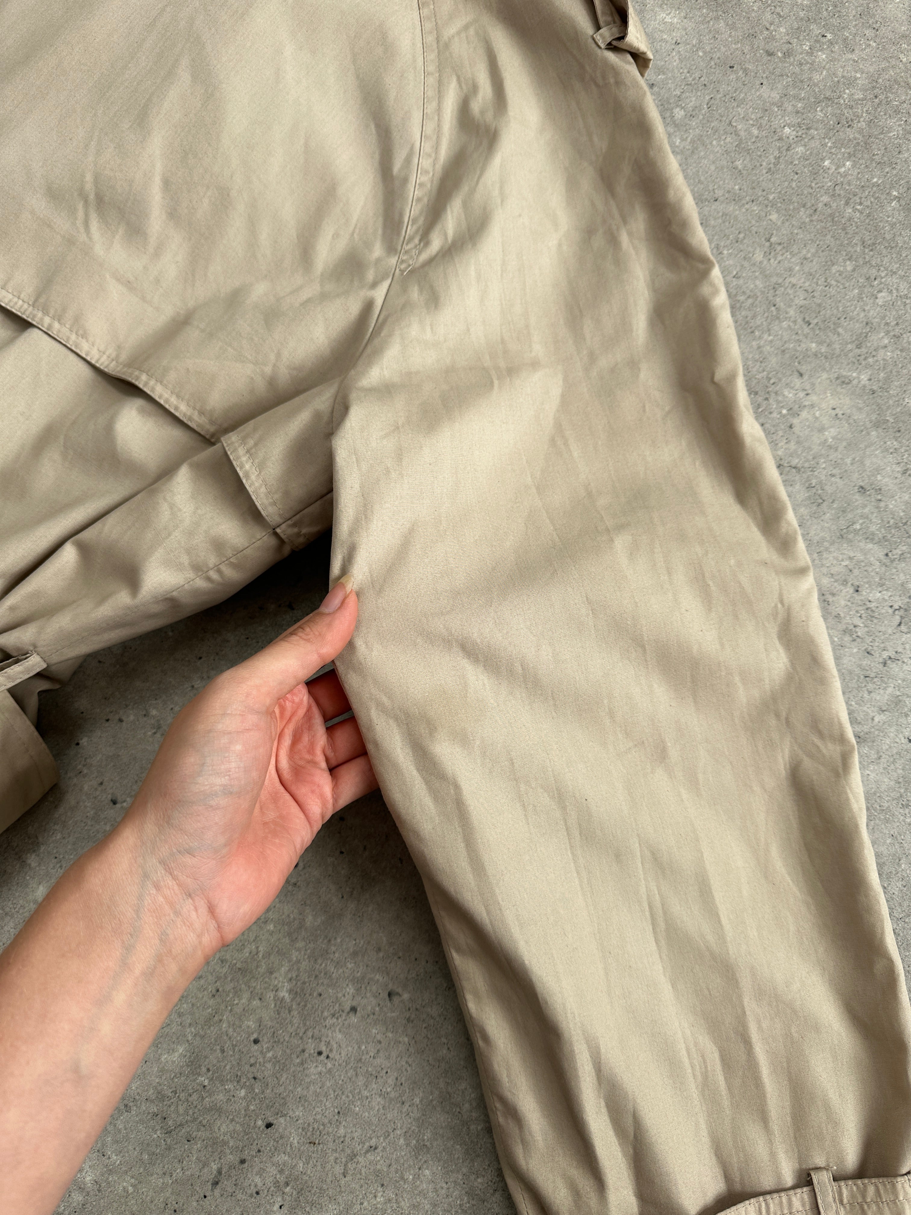 Yves Saint Laurent 1980s Cotton Double Breasted Belted Trench Coat - XL - SYLK