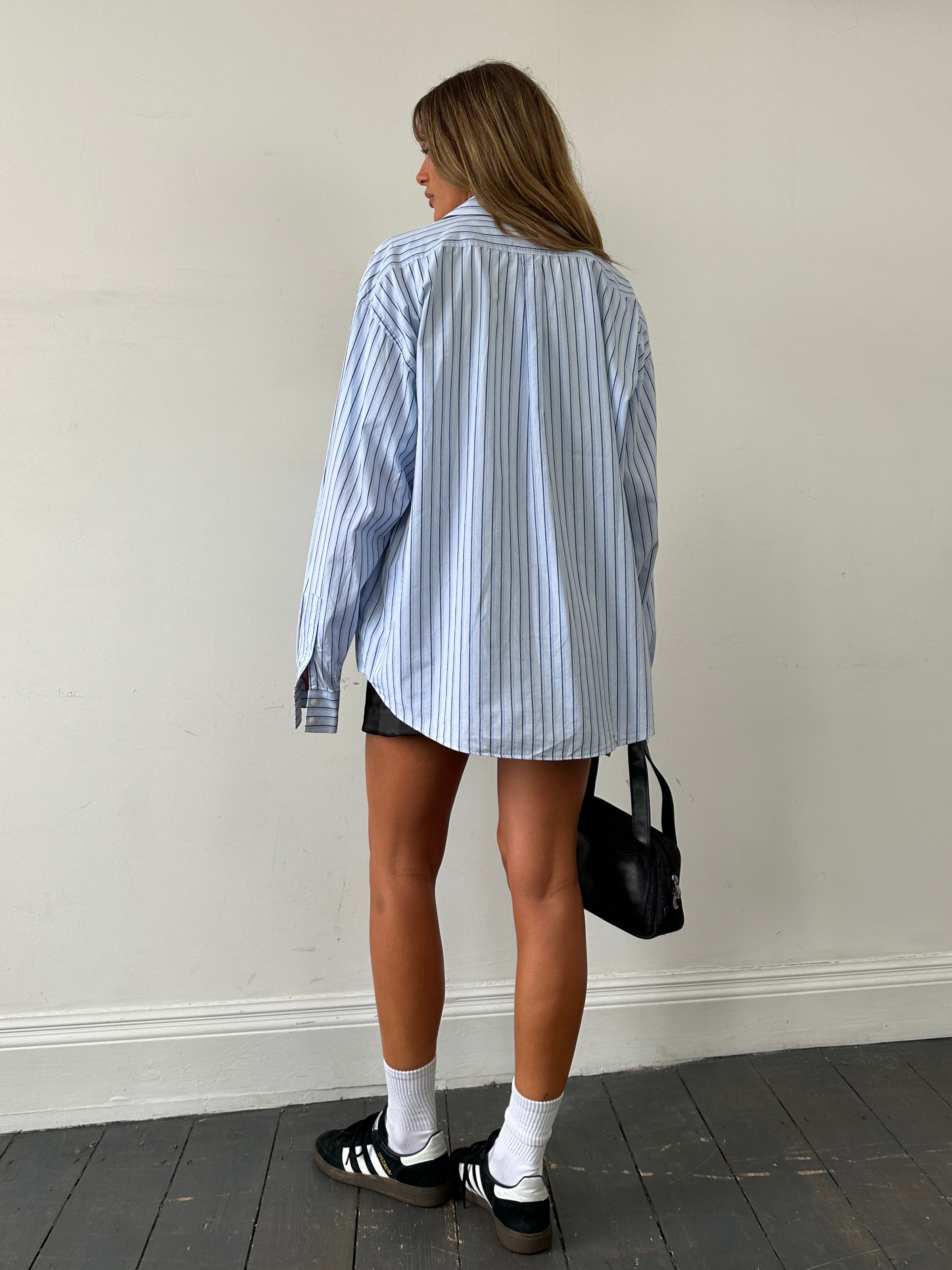 Yves Saint Laurent Pour Homme stripe pure cotton logo shirt in XXL, featuring a classic striped design and brand logo detail.