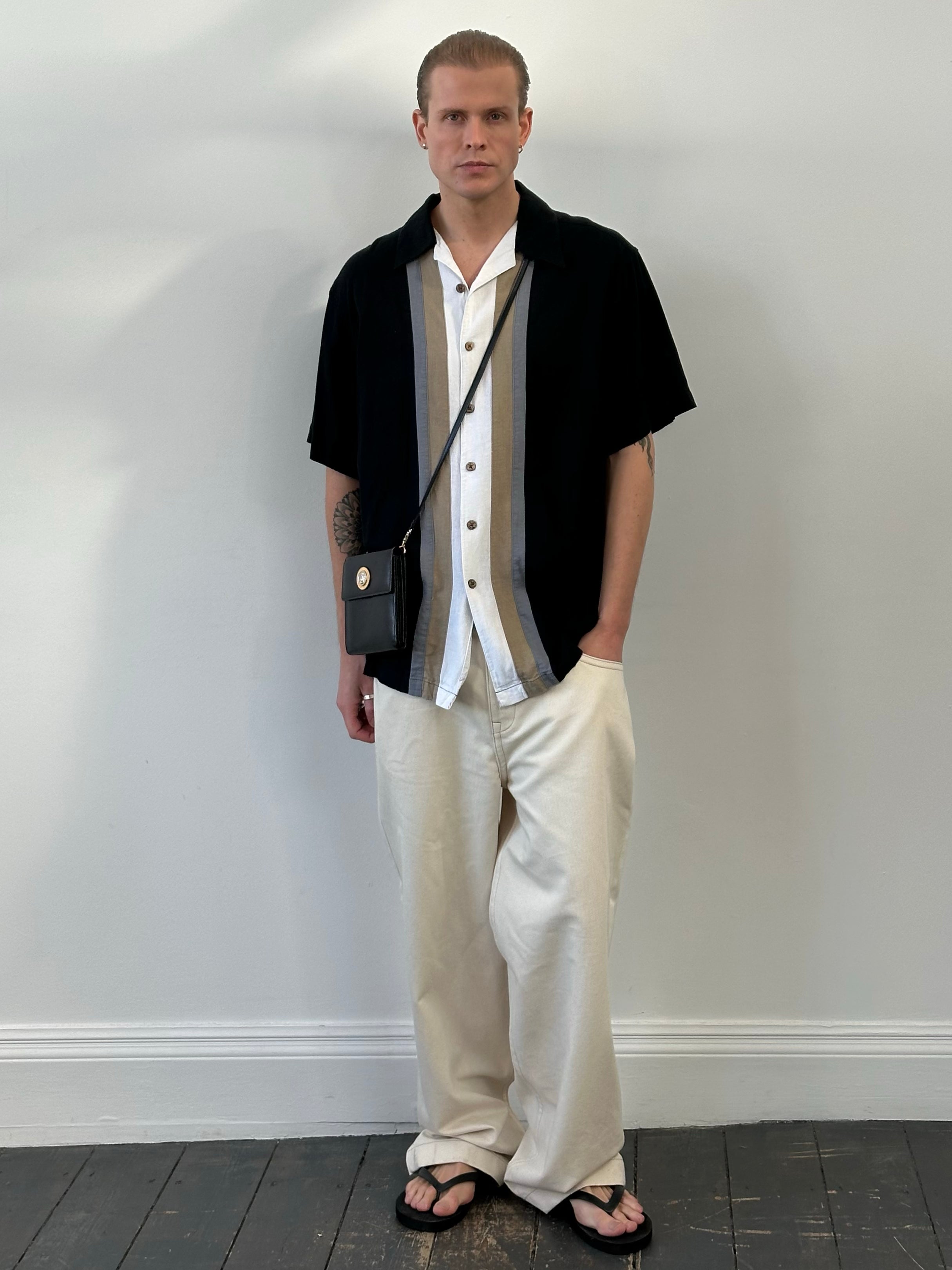 Vintage 1990s Linen Woven Shirt - XL