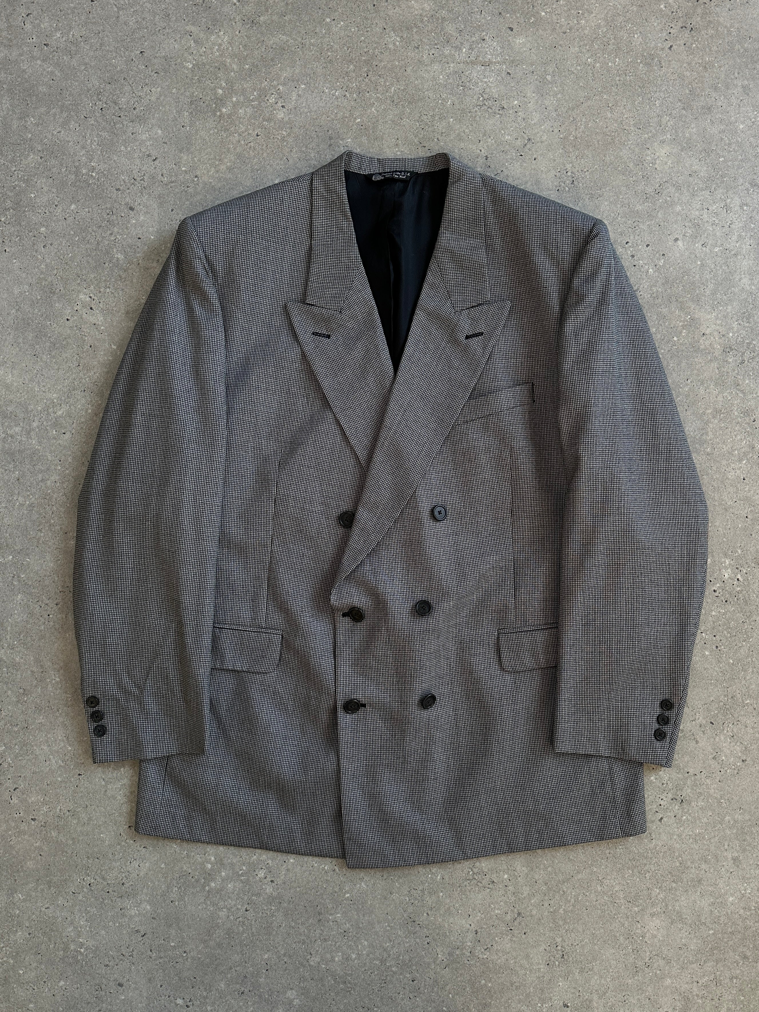**Christian Dior Monsieur 1980s Pure Wool Houndstooth Blazer - 44R/XL - SYLK