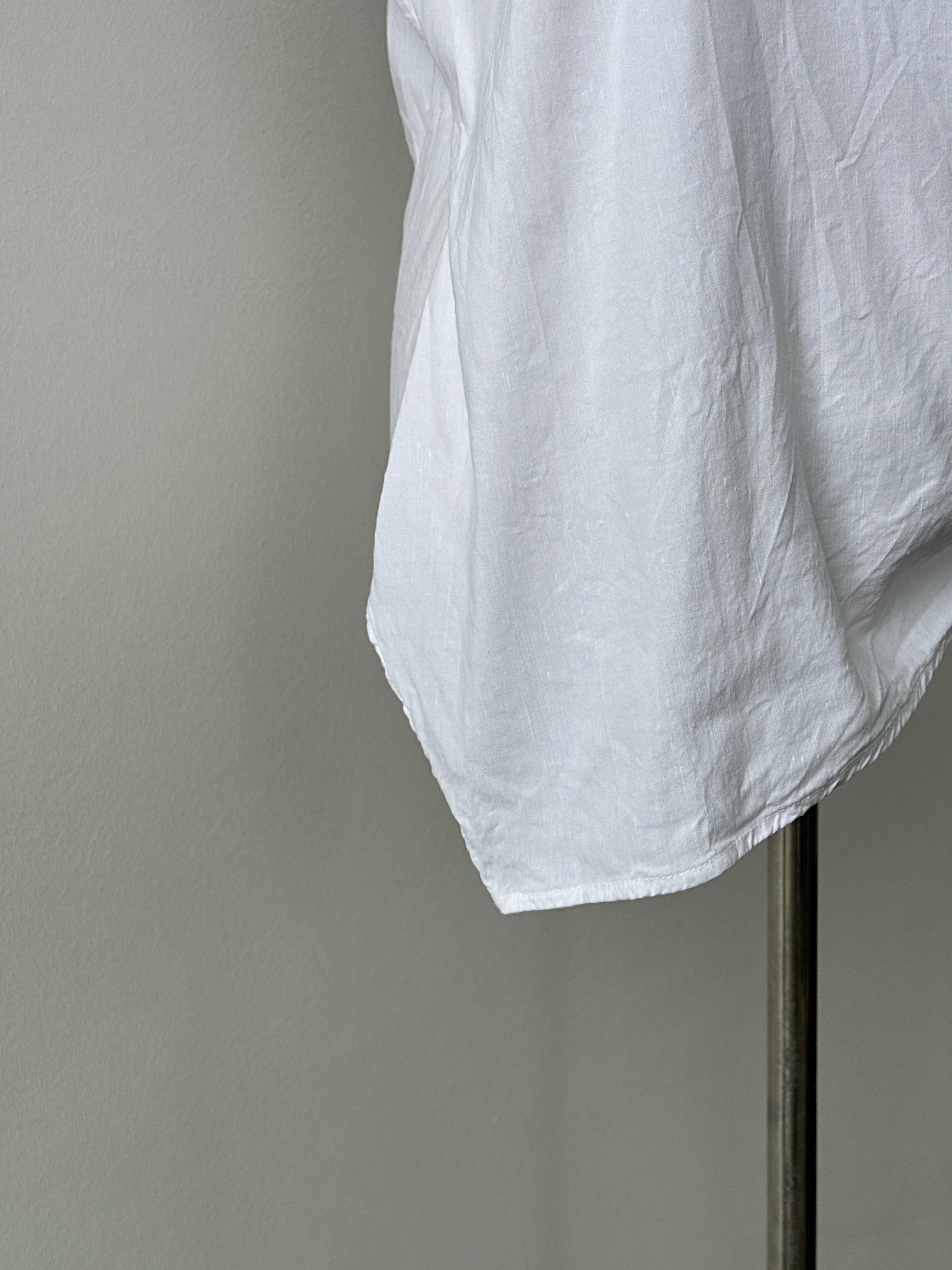 Nicole Farhi 2000s Linen Asymmetric Wrap Top - M-L
