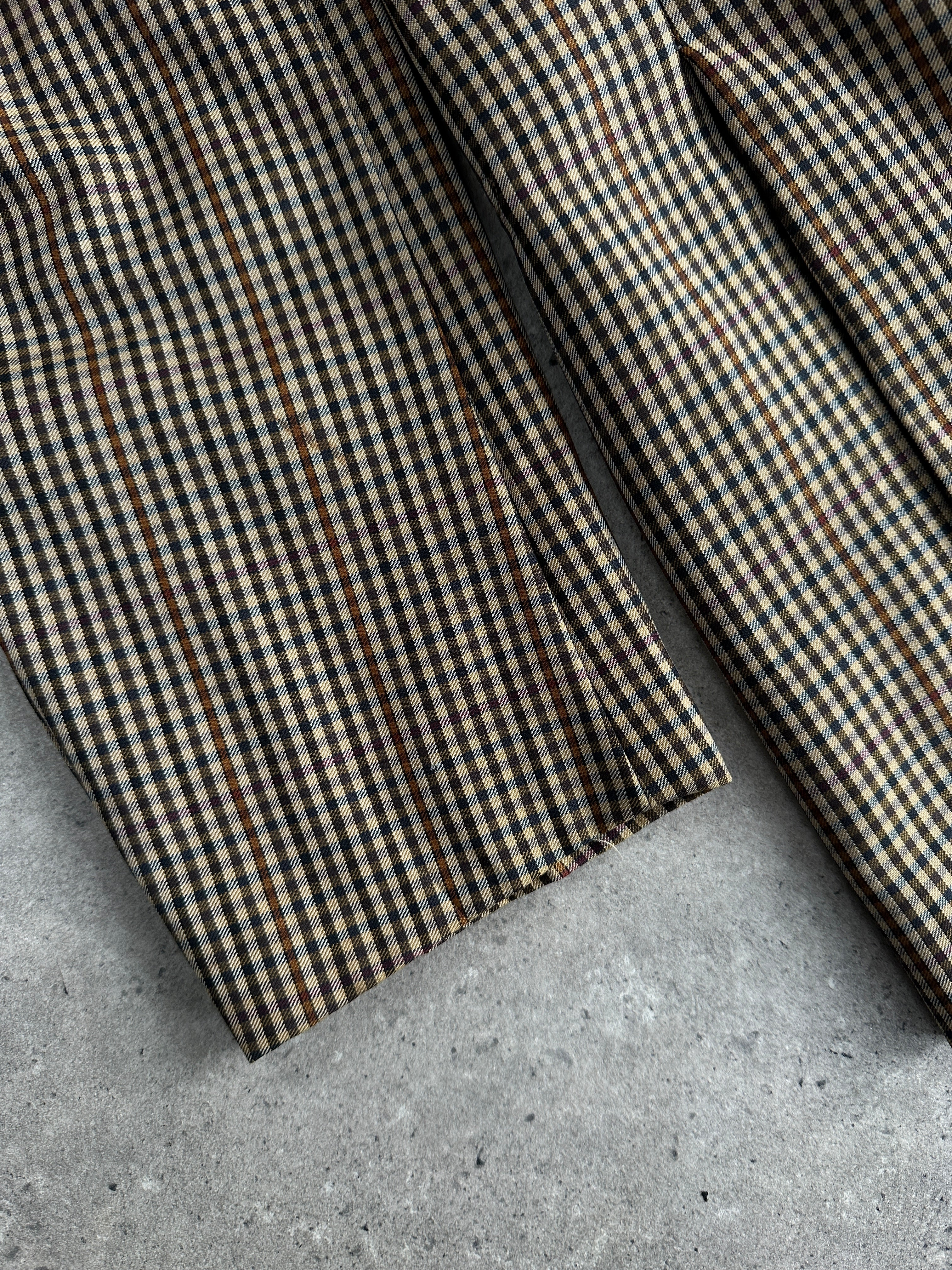 Pal Zileri x Loro Piana 1990s Tasmanian wool mini check blazer, size 36R/M, featuring tailored fit and classic pattern.