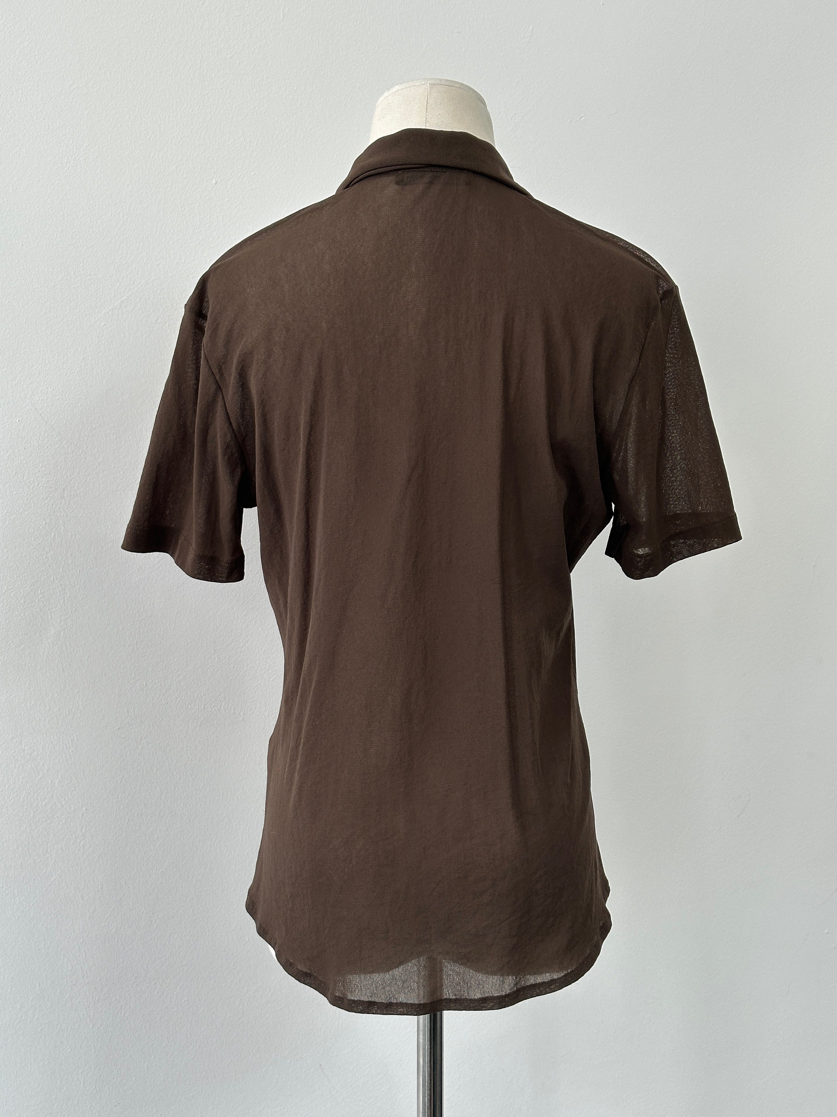 Vintage 2000s Sheer Short Sleeve Shirt - M