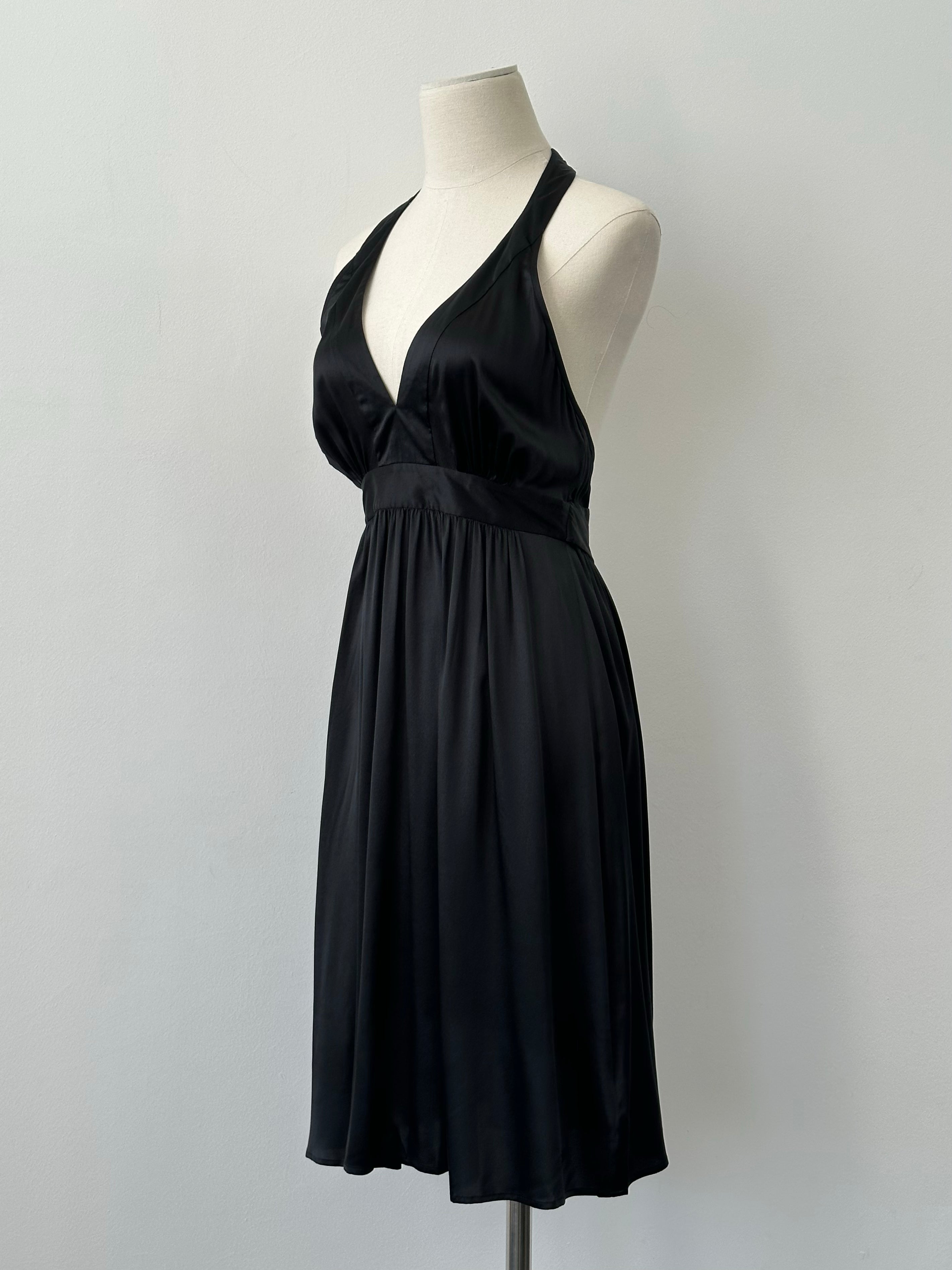 DKNY 2000s Satin Halter Neck Midi Dress - S