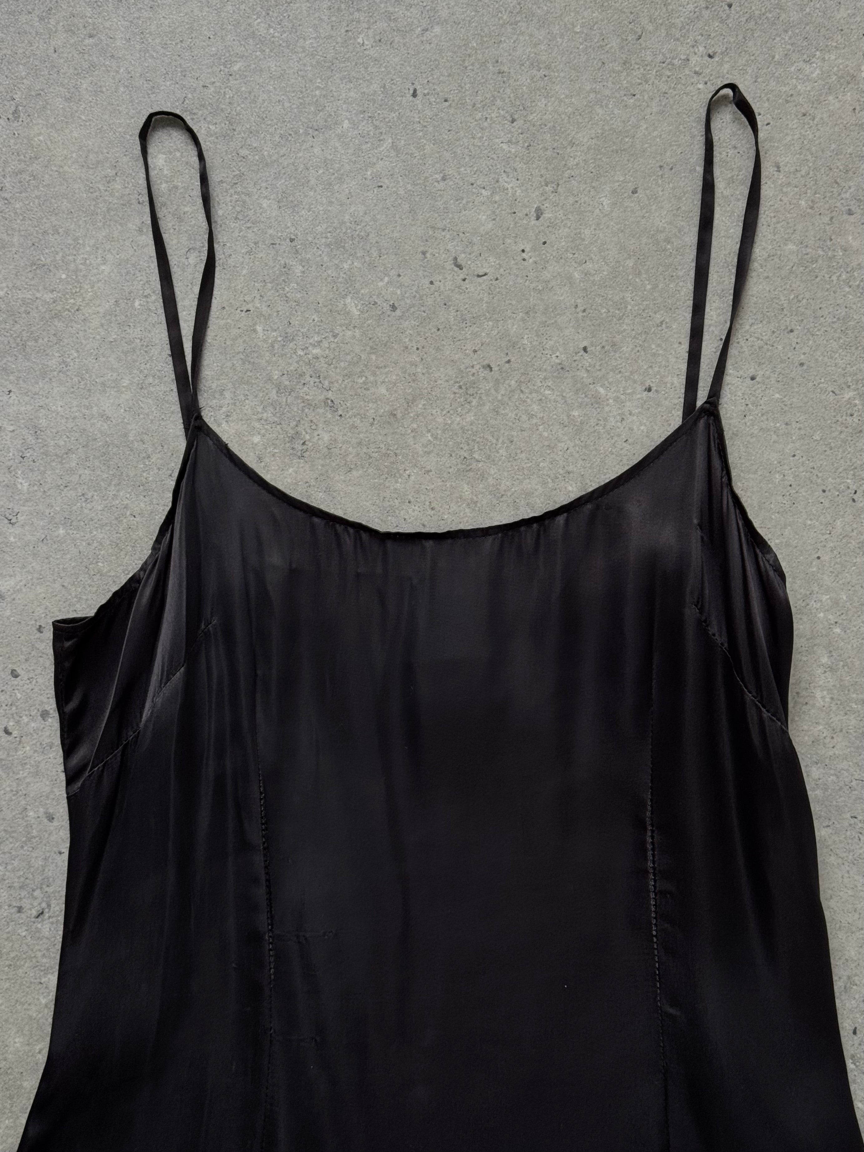 Moschino 1990s Cheap & Chic satin maxi dress in S/M with a flowing silhouette and elegant sheen.