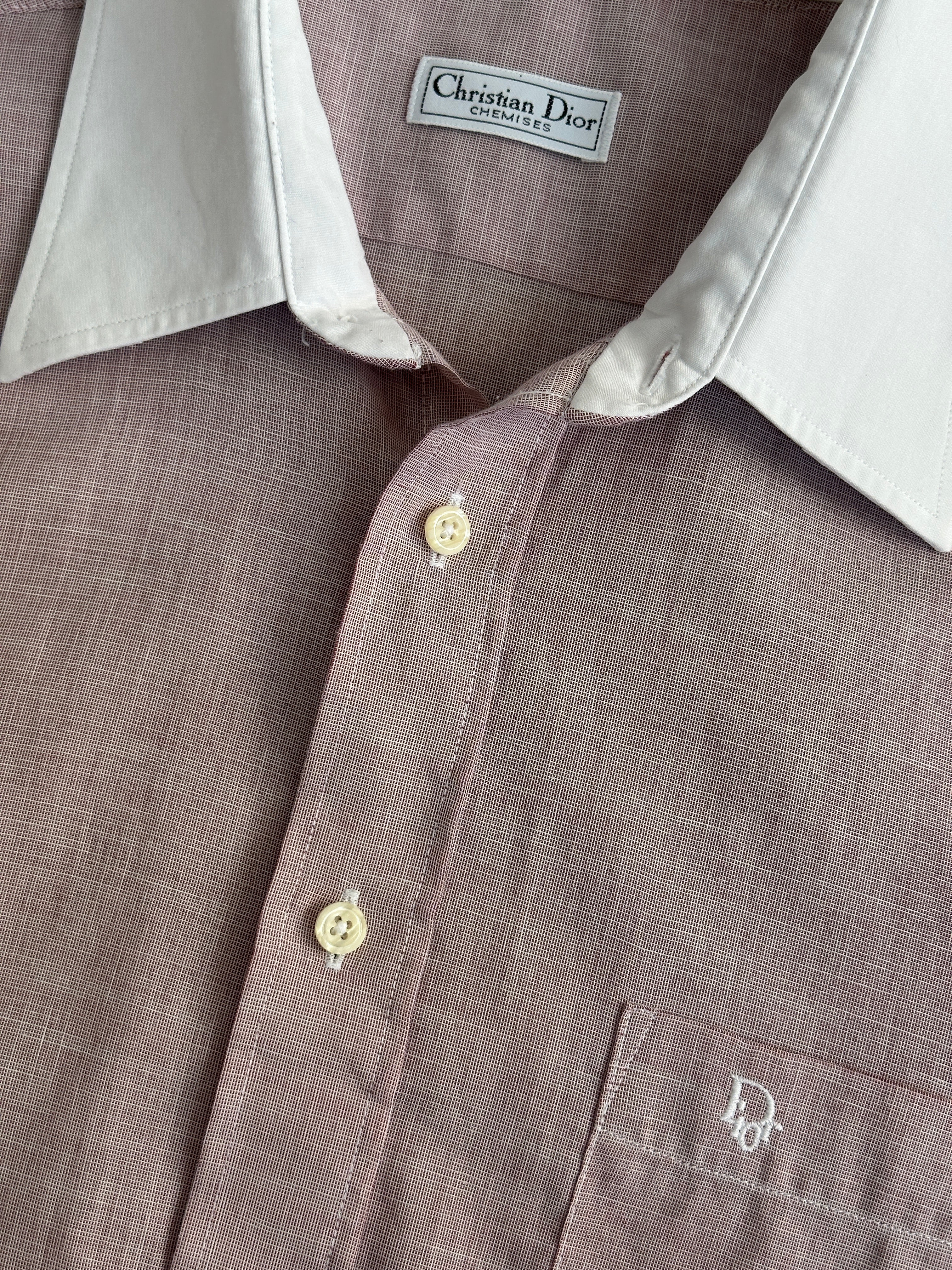 Christian Dior Chemises 1990s Contrast Collar Cotton Shirt - S