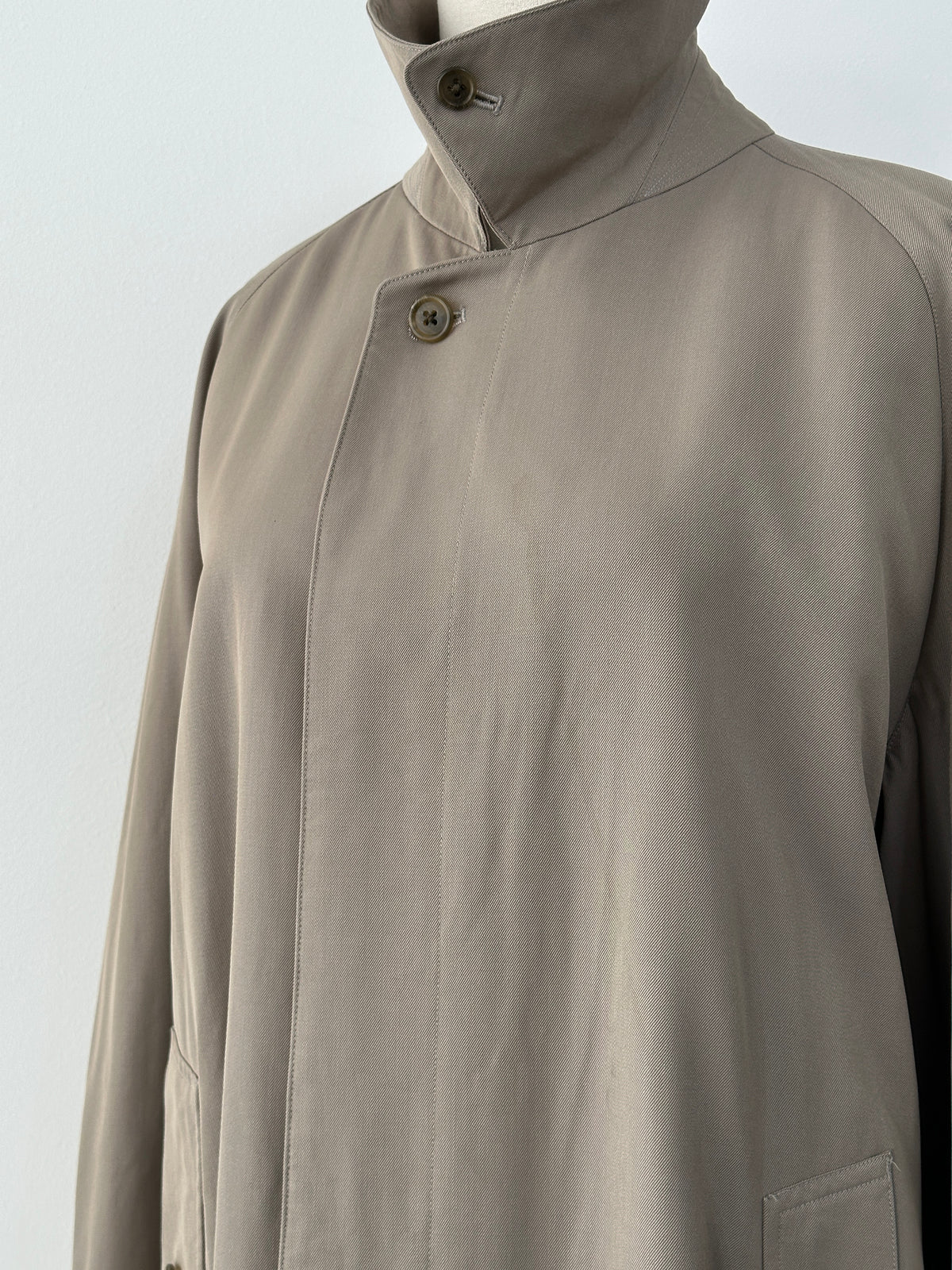 Burberry 1990s Pure Tasmania Wool High Neck Trench - L