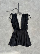 Vintage 2000s Lace Sheer Babydoll Satin Top - M - SYLK