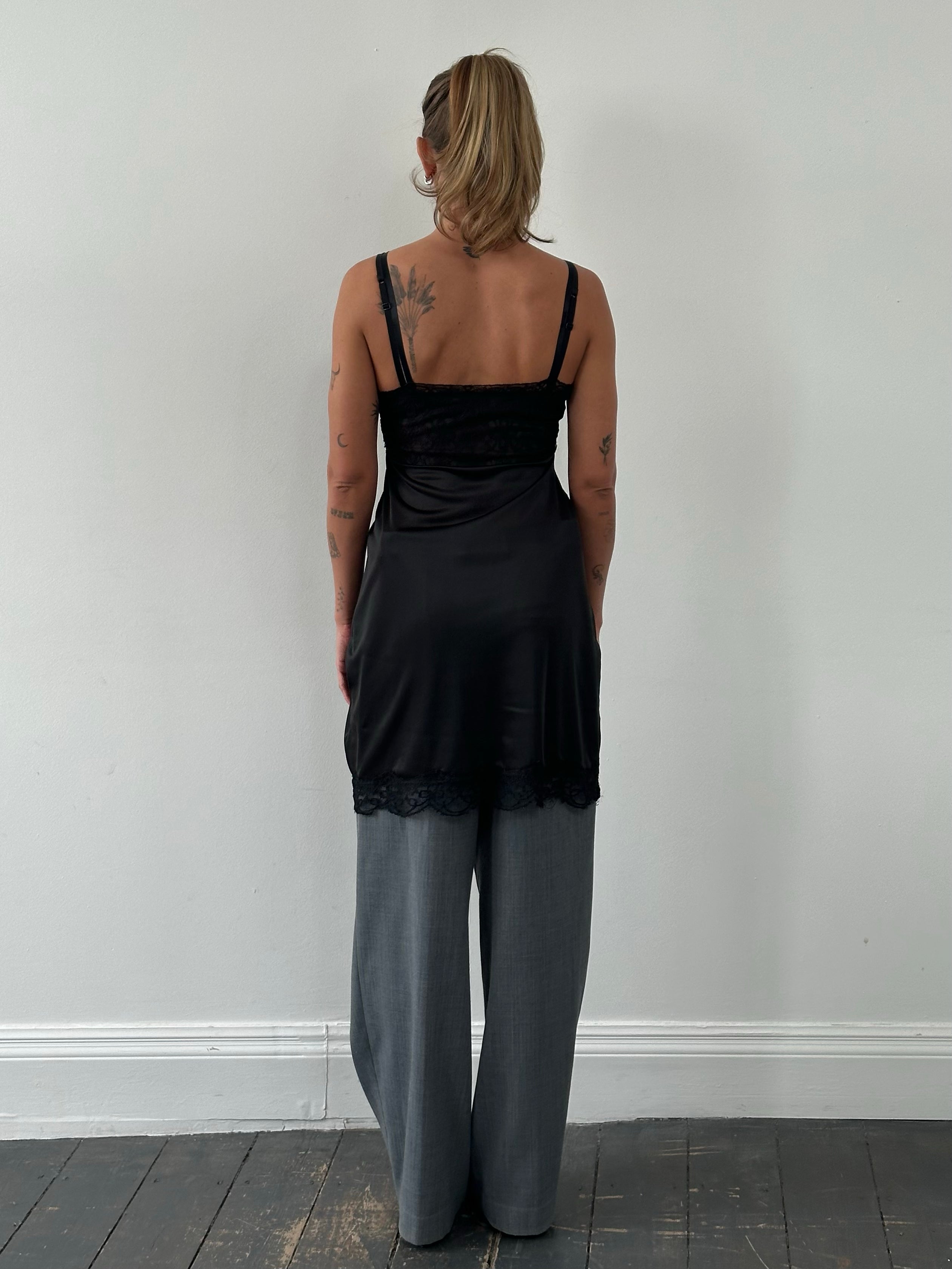Vintage 1990s Sheer Lace Midi Dress - S
