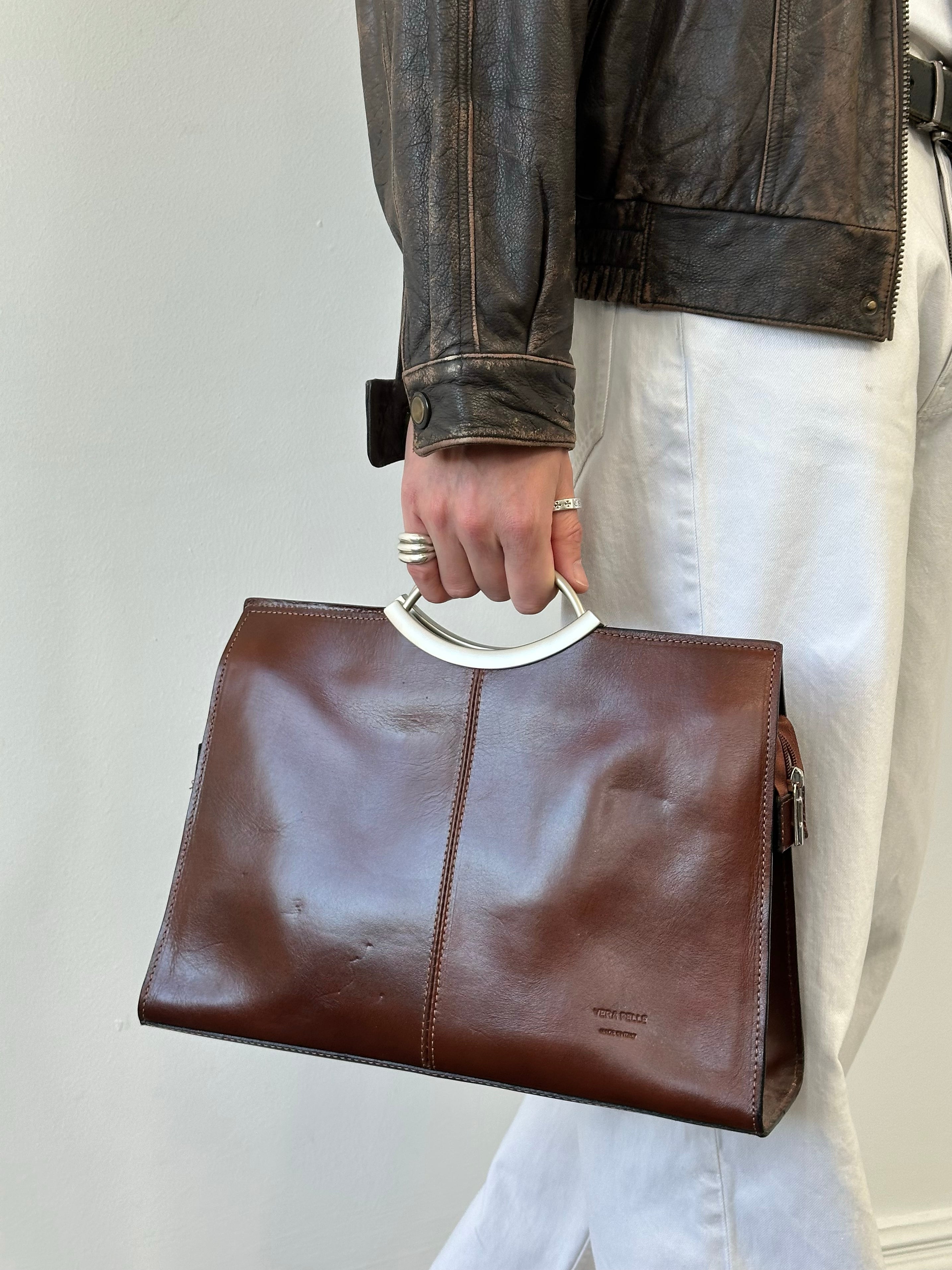 Italian Vintage 1990s Leather Crossbody Bag