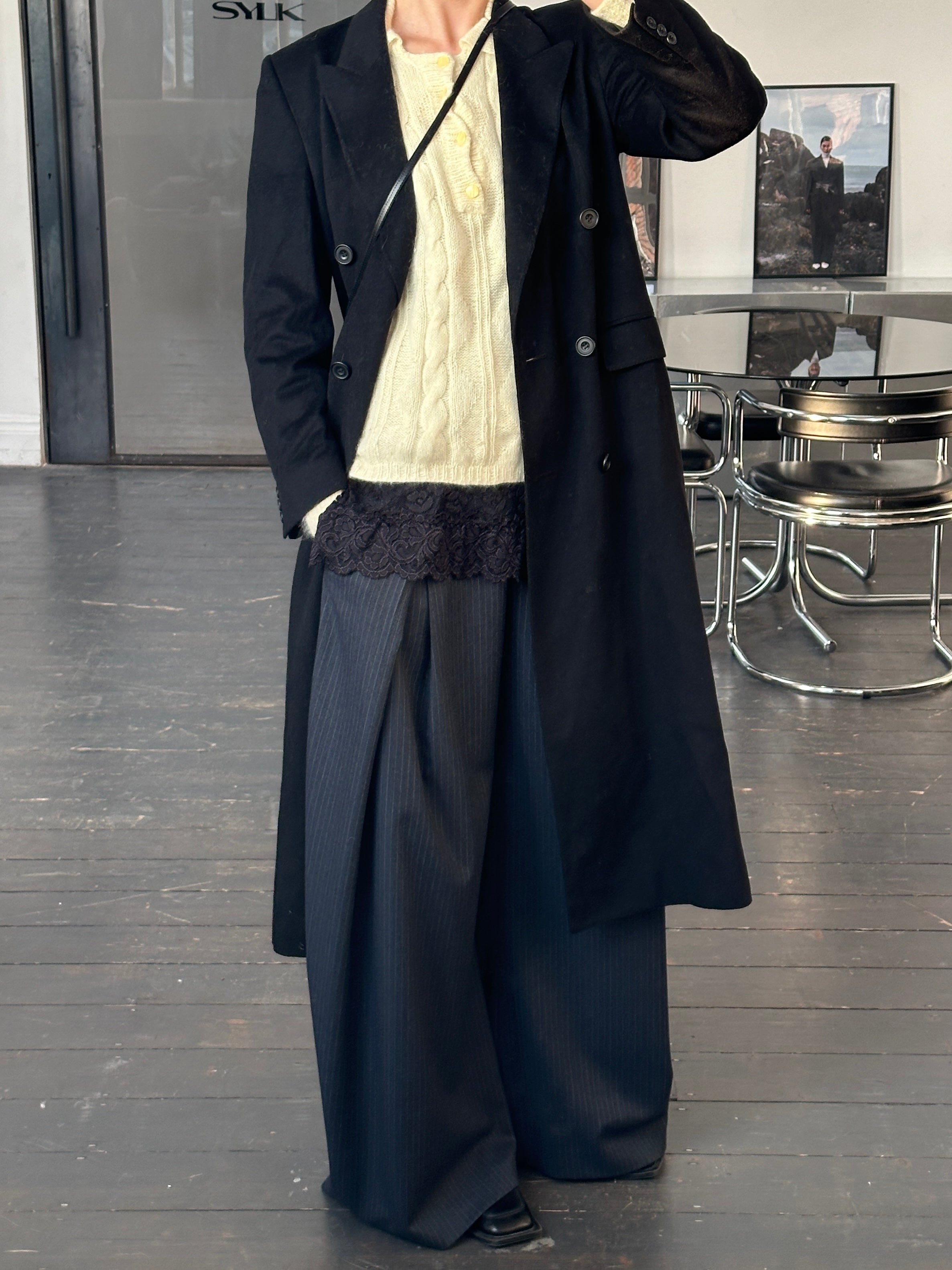 Vintage 1990s Pure Wool Double Breasted Coat - S - SYLK