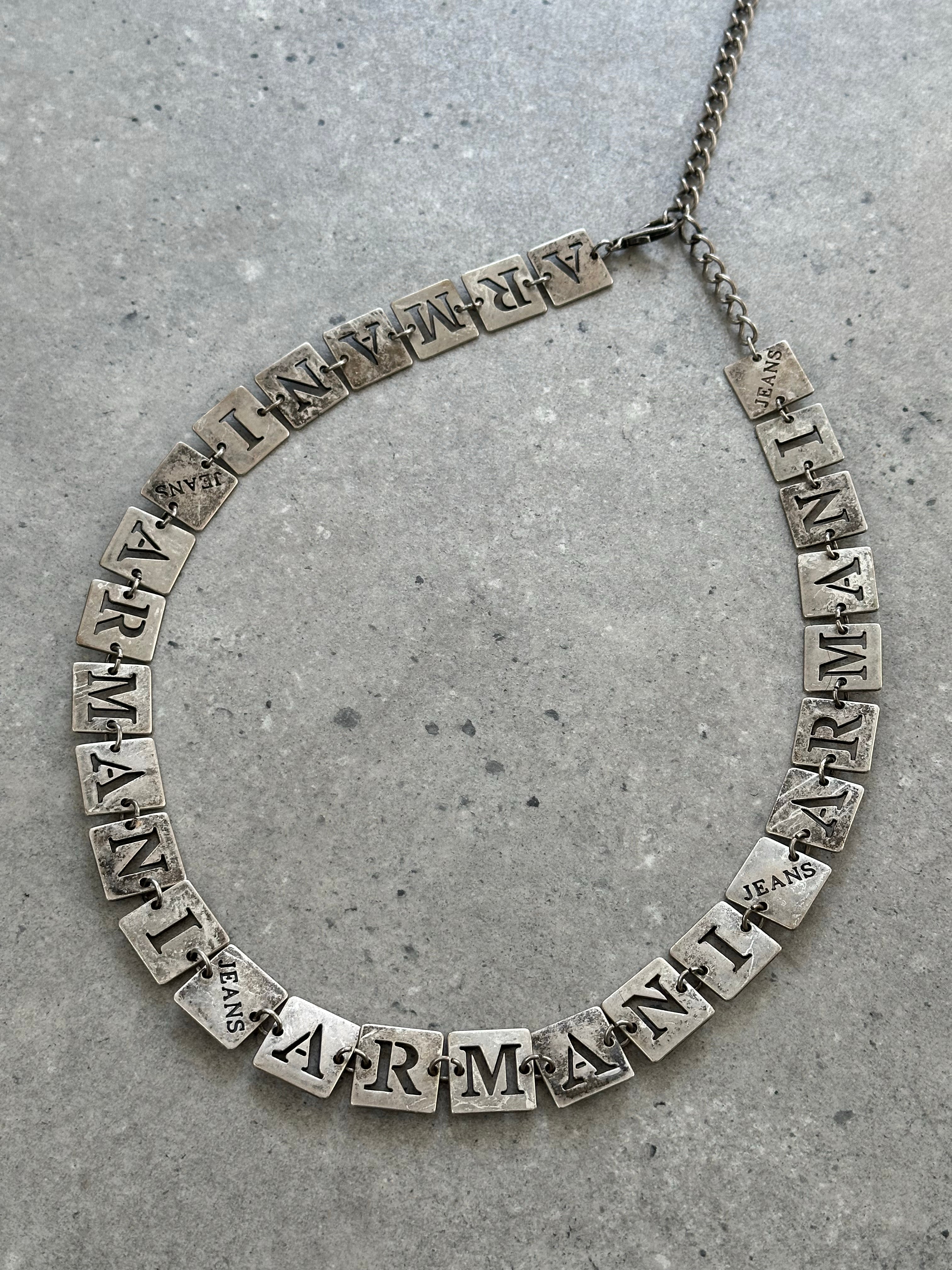 Armani Jeans 1990s Monogram Chain Belt - One size