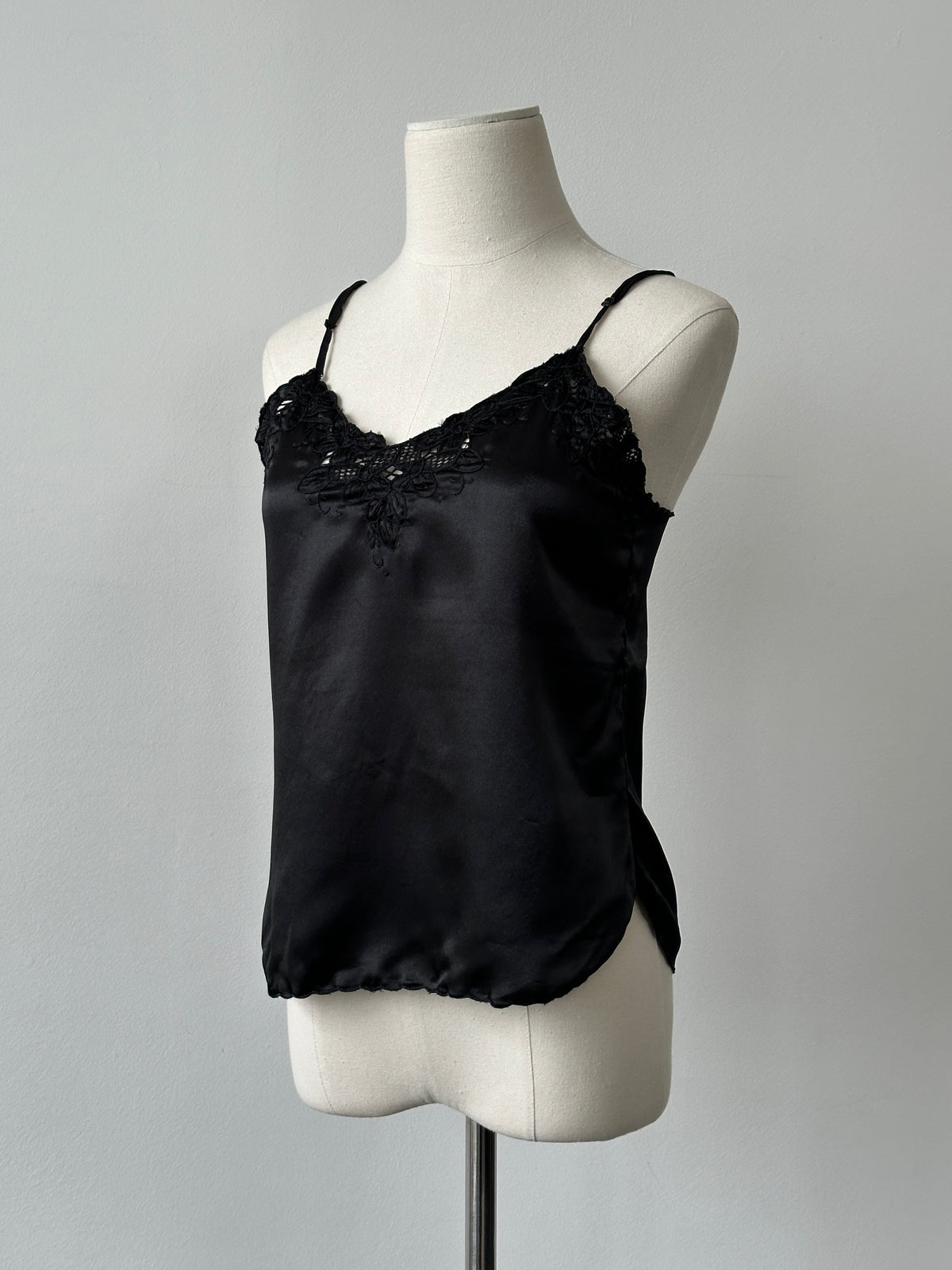 Vintage 1990s Pure Silk Lace Cami Top - XXS