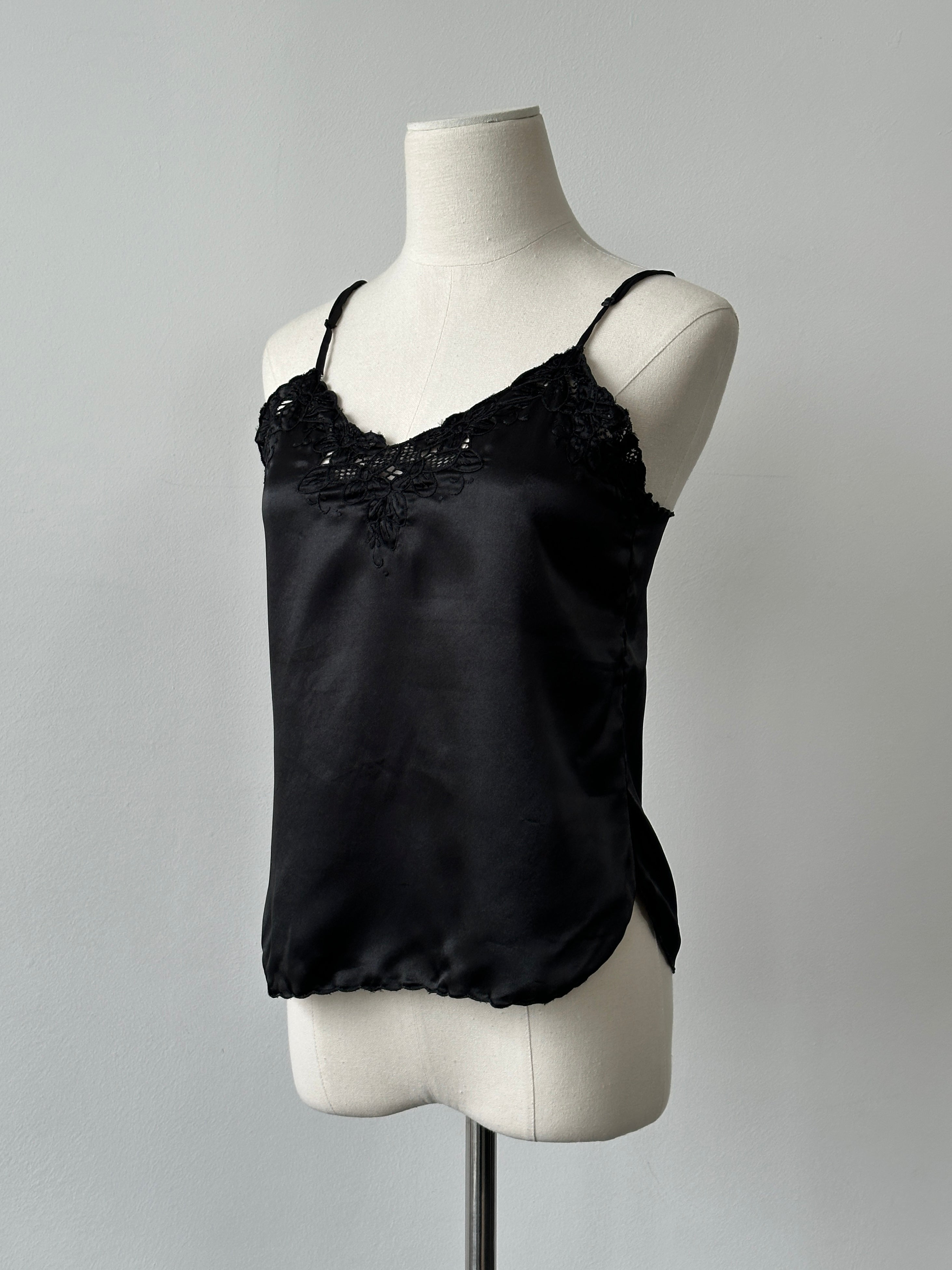 Vintage 1990s Pure Silk Lace Cami Top - XXS