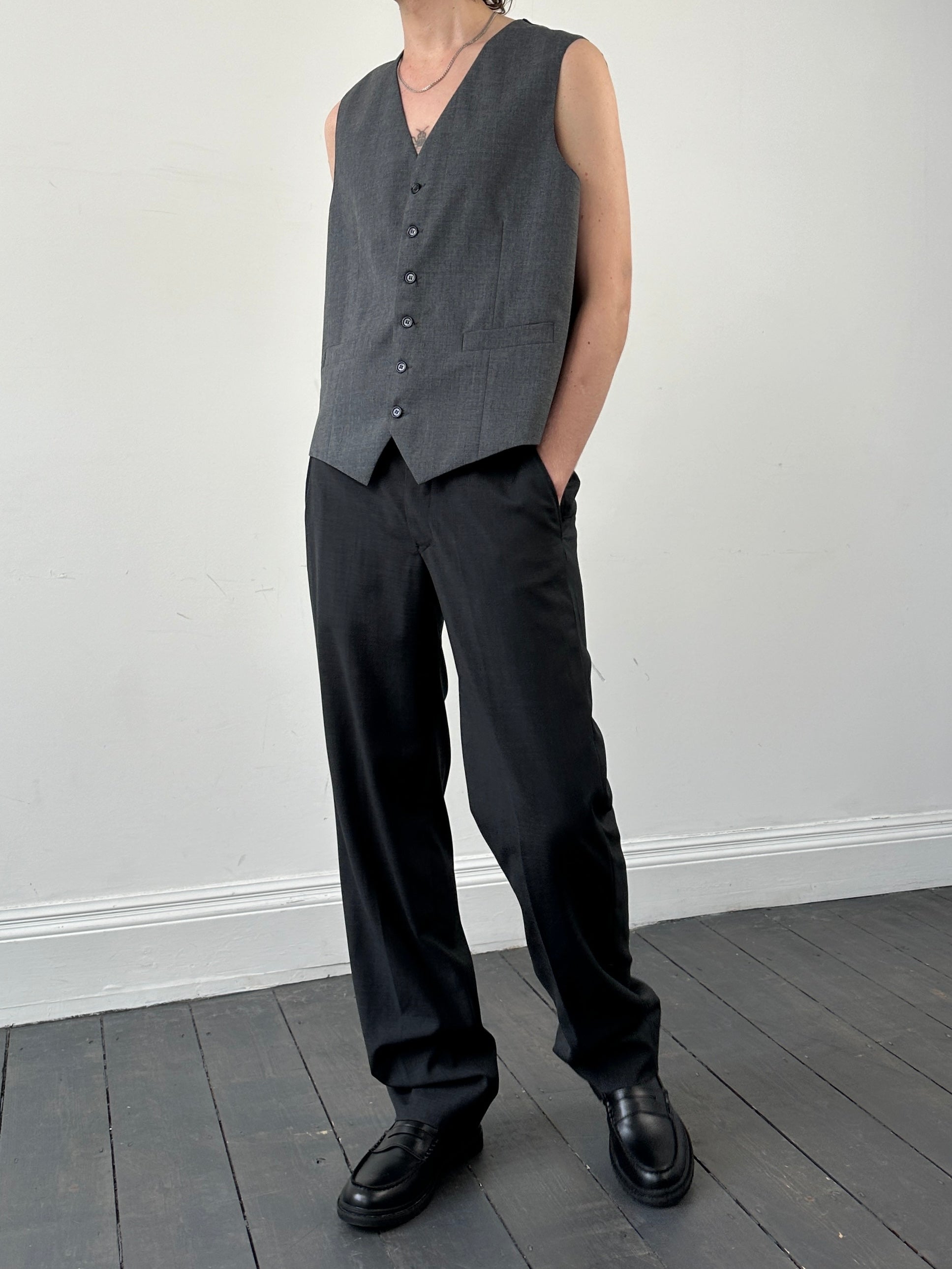 Vintage Pure Wool Waistcoat - L/XL - SYLK