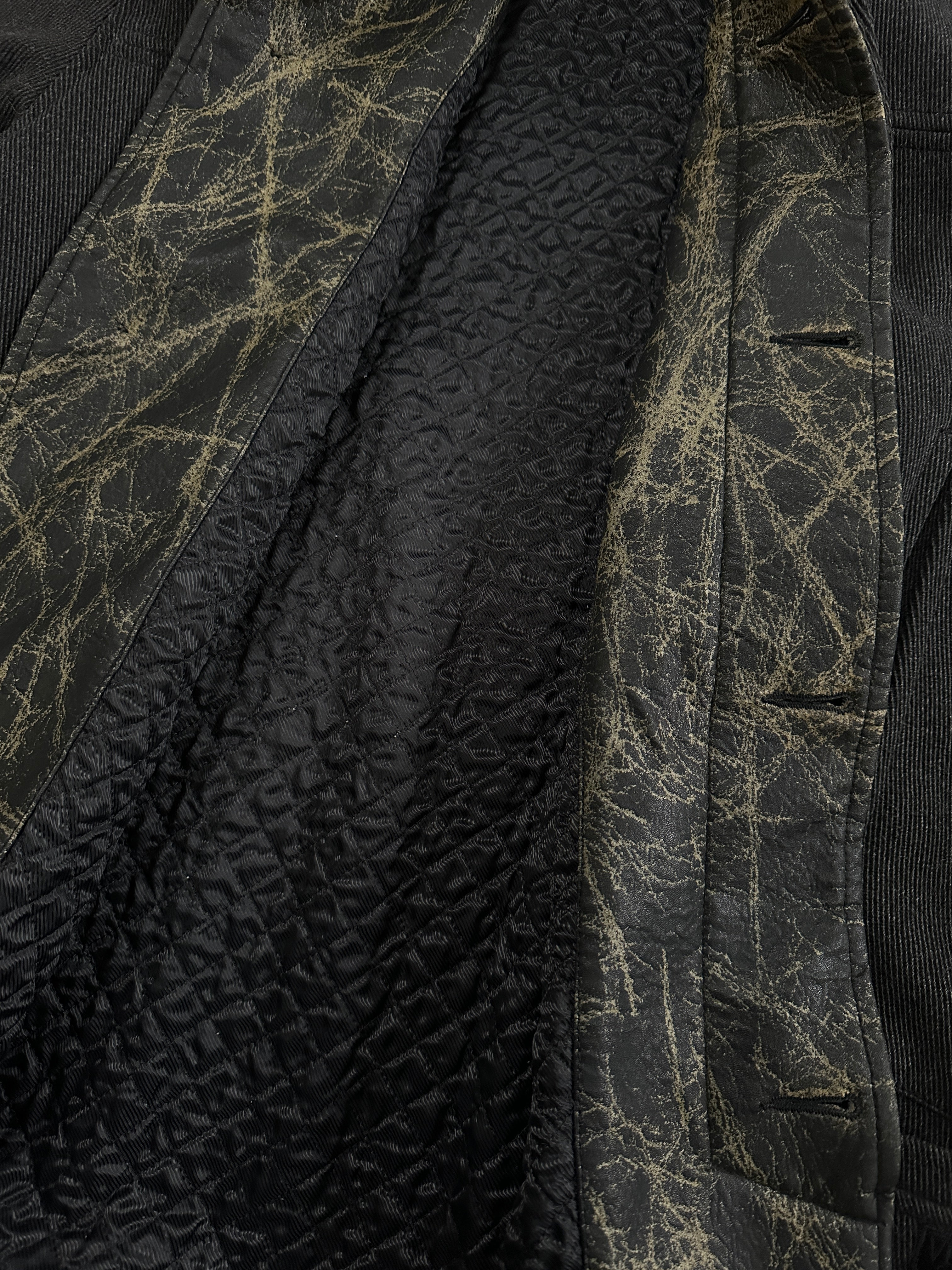 Versace Sport 1990s wool twill coat with concealed placket in XXL/XXXL size, featuring a classic tailored design and structured silhouette.