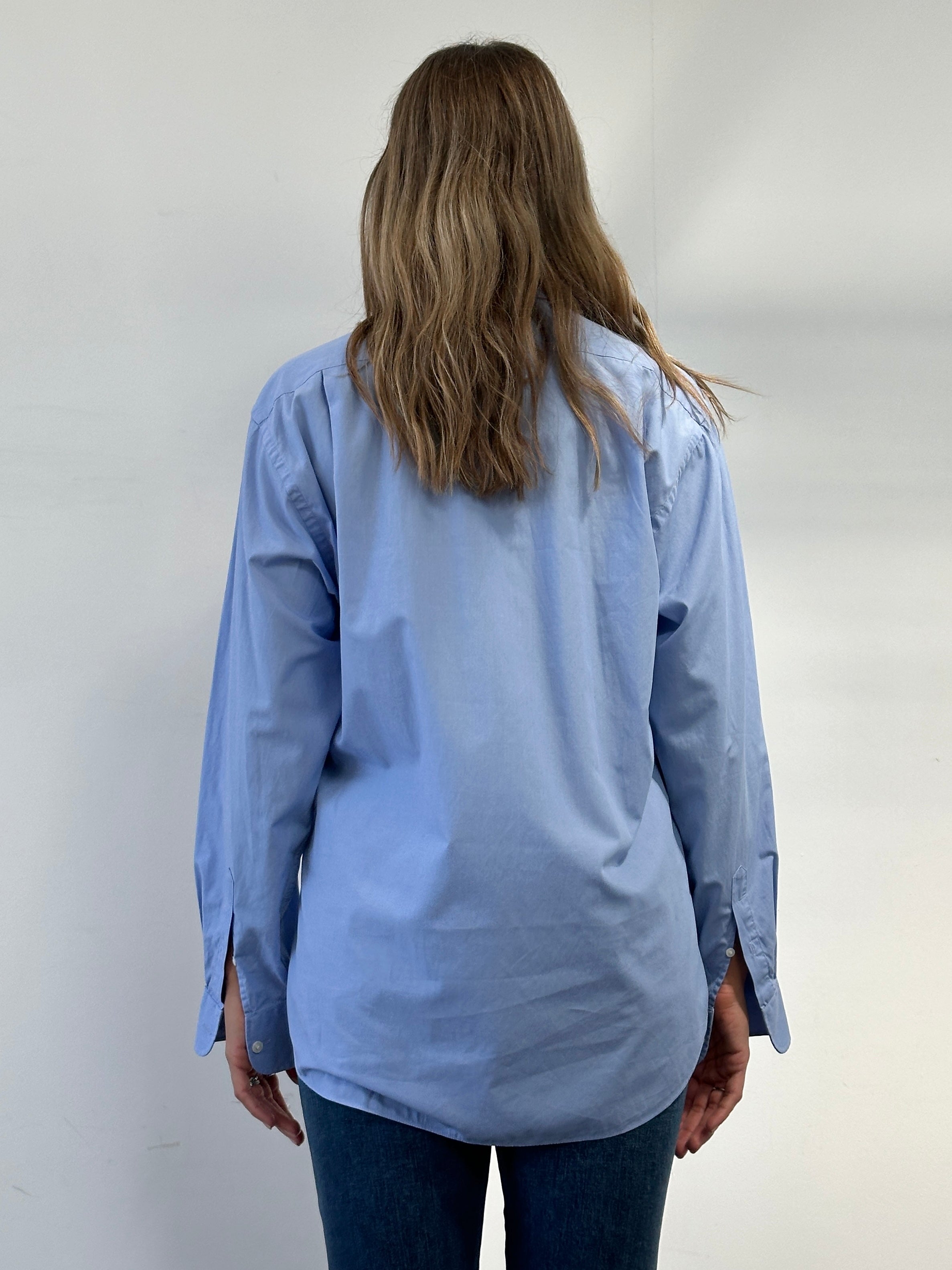 Christian Dior Monsieur cotton logo shirt in size L, featuring the iconic Dior branding and a classic button-up design.