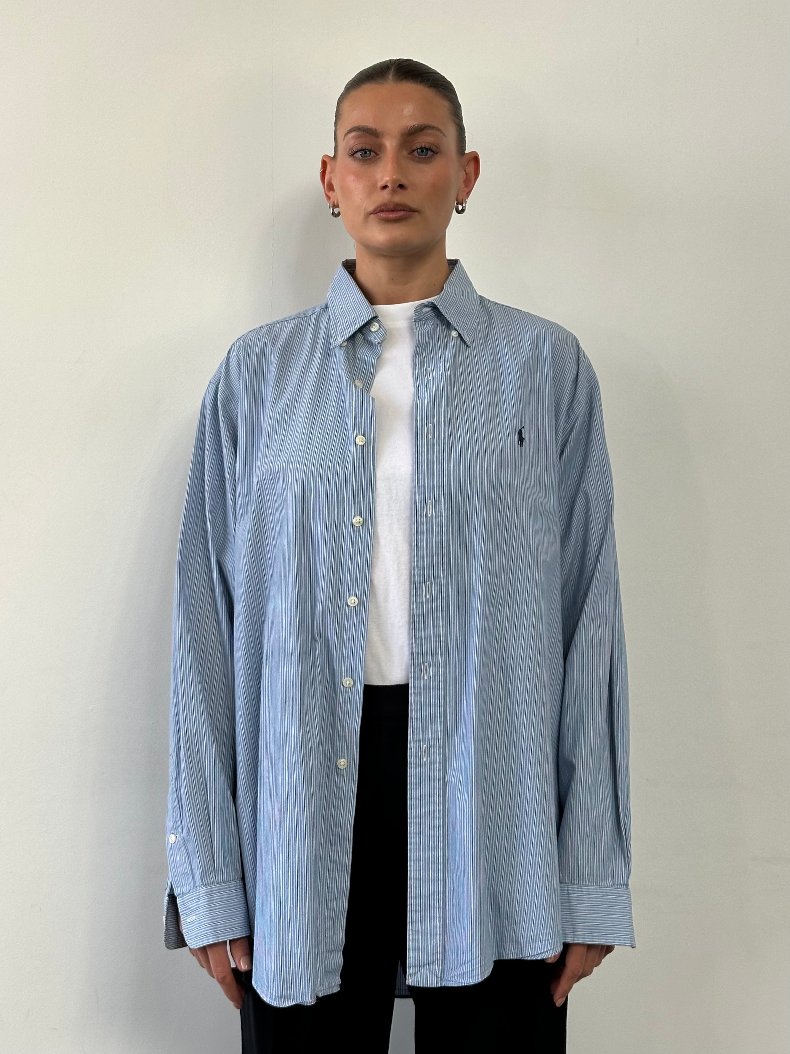 Ralph Lauren Stripe Pure Cotton Logo Shirt - XL - SYLK