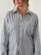 Yves Saint Laurent Pure Cotton Stripe Logo Shirt - M - SYLK