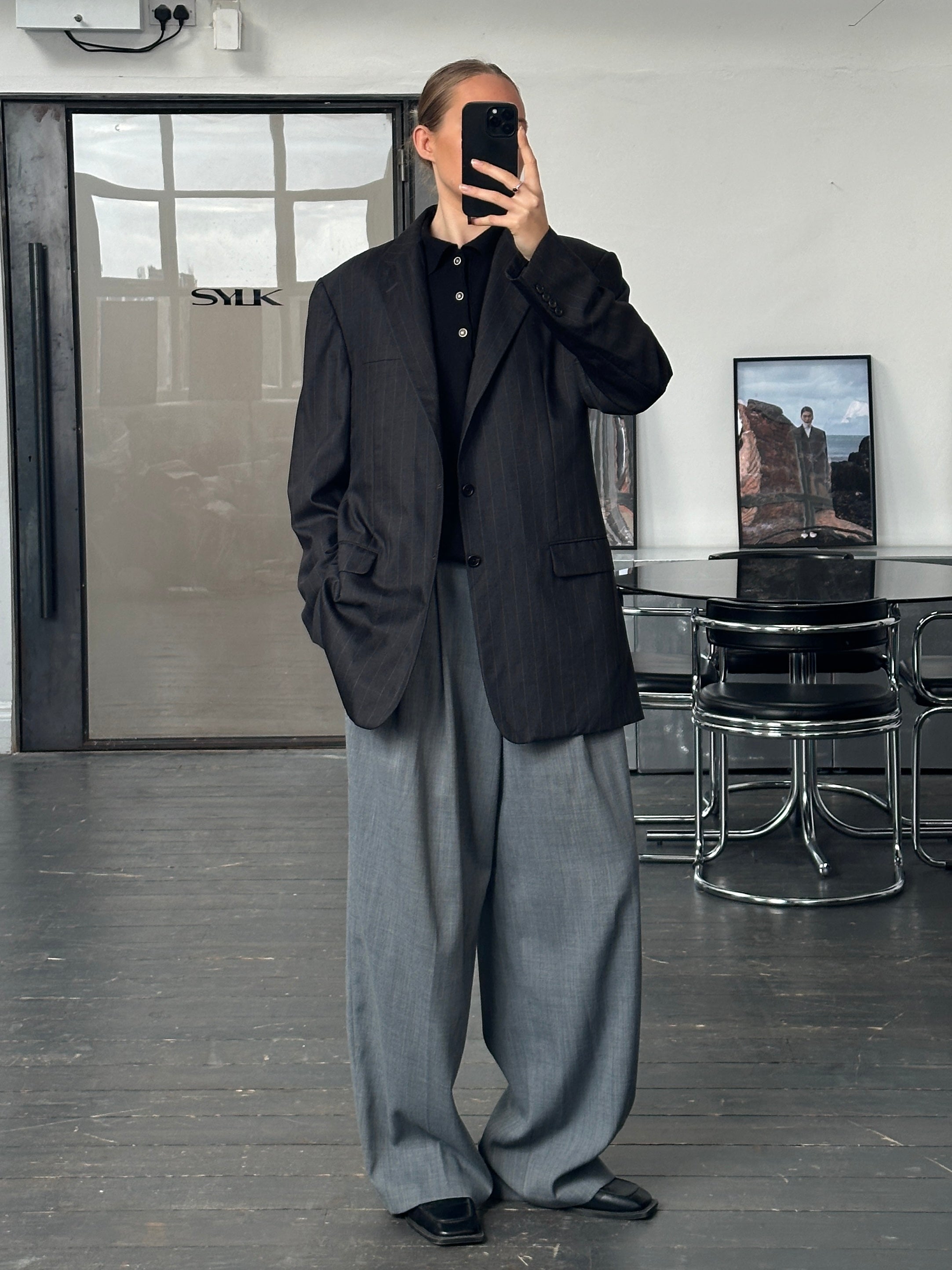 Hickey Freeman x Loro Piana 1990s pure Tasmanian wool single-breasted blazer, size 42L/XL, in classic tailored style.