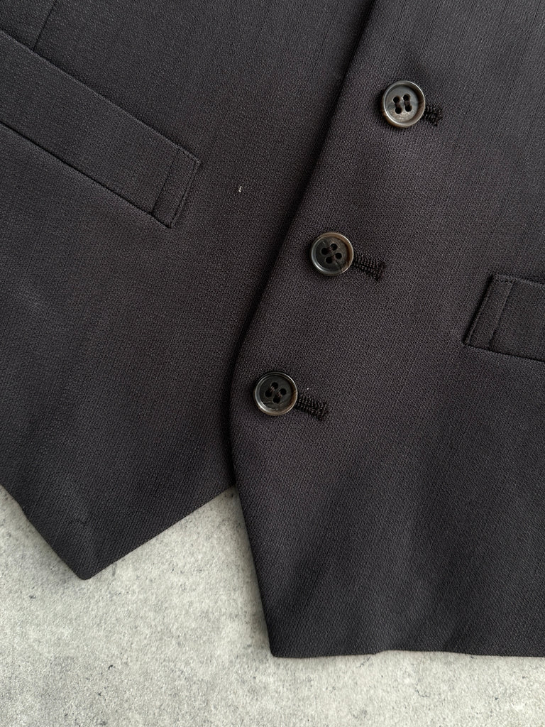 Vintage Pure Wool Tailored Waistcoat - L - SYLK