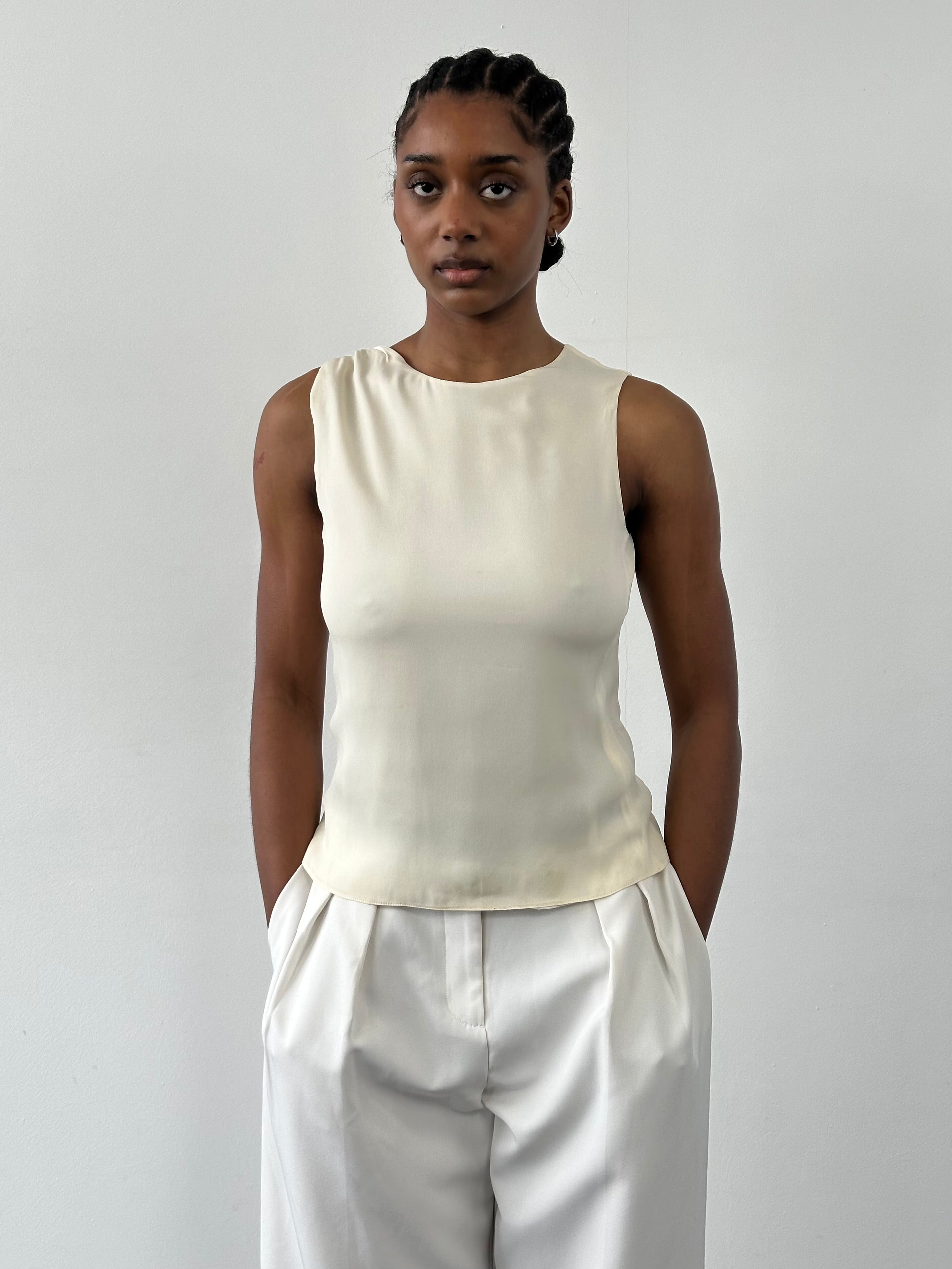 Armani Collezioni 2000s Silk Sleeveless Top - S - SYLK